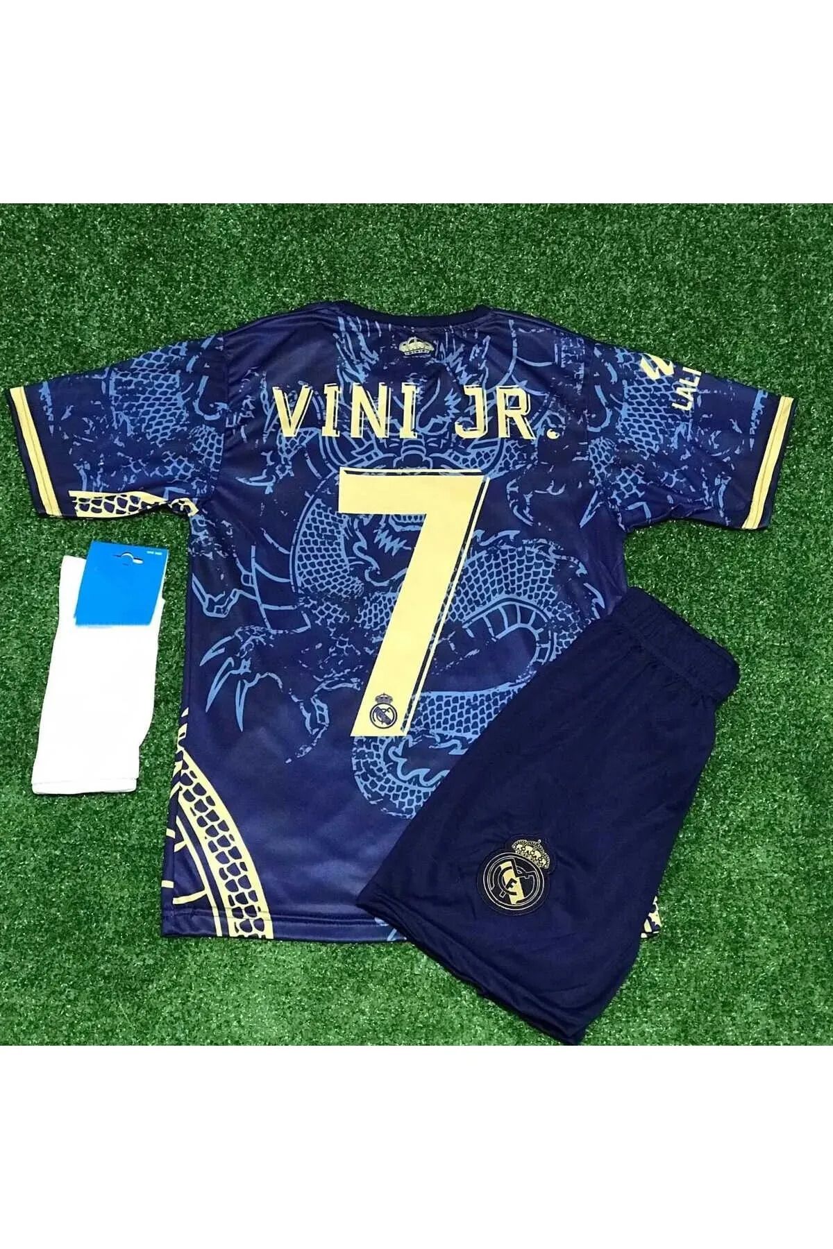 Lion Spor R'eal M'adrid 2023/24 Yeni Sezon Dragon (EJDERHA) Desenli Vini Jr Çocuk Forması 3'lü Set