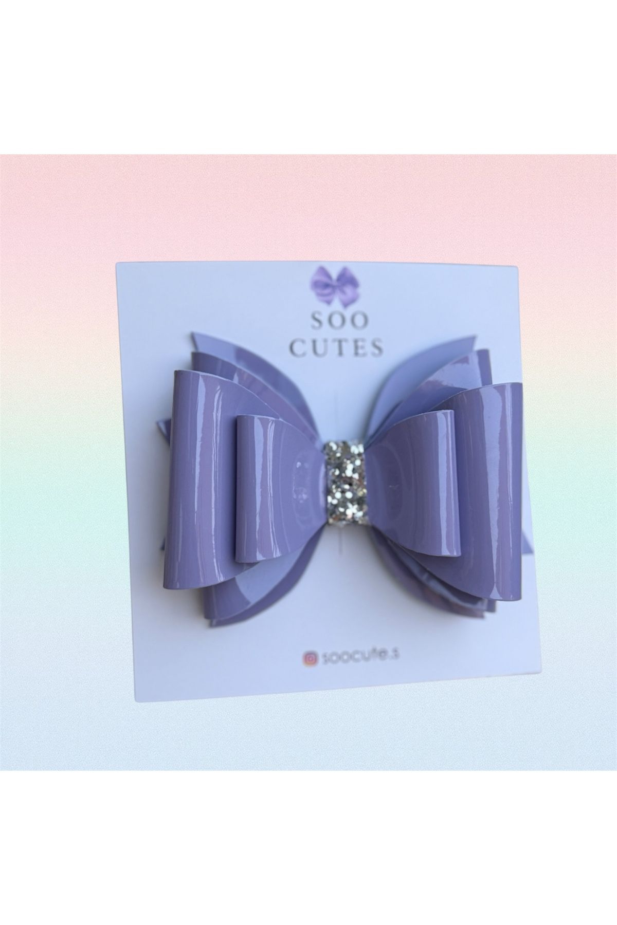 Cute Patıltı Detaylı Mor Fiyonk Toka