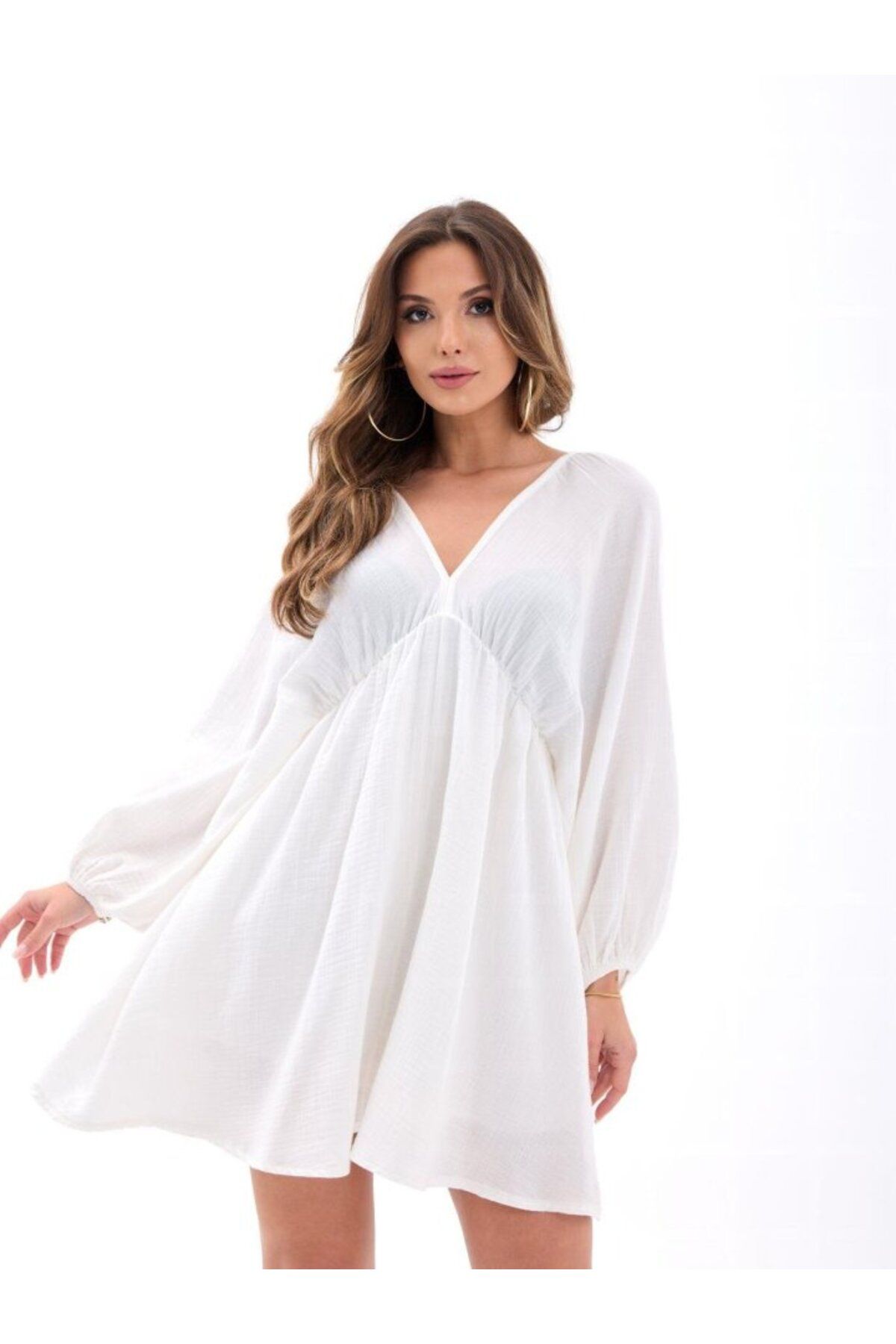 TUA MODA TUA MODA 6327 ELBİSE-BEYAZ