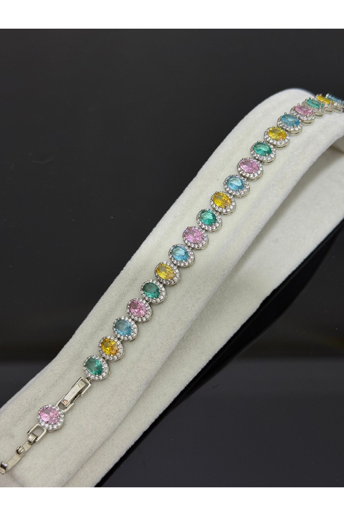 XUPING JEWELRY 316L renkli zirkon taşlı çelik bileklik paslanmaz kararmaz