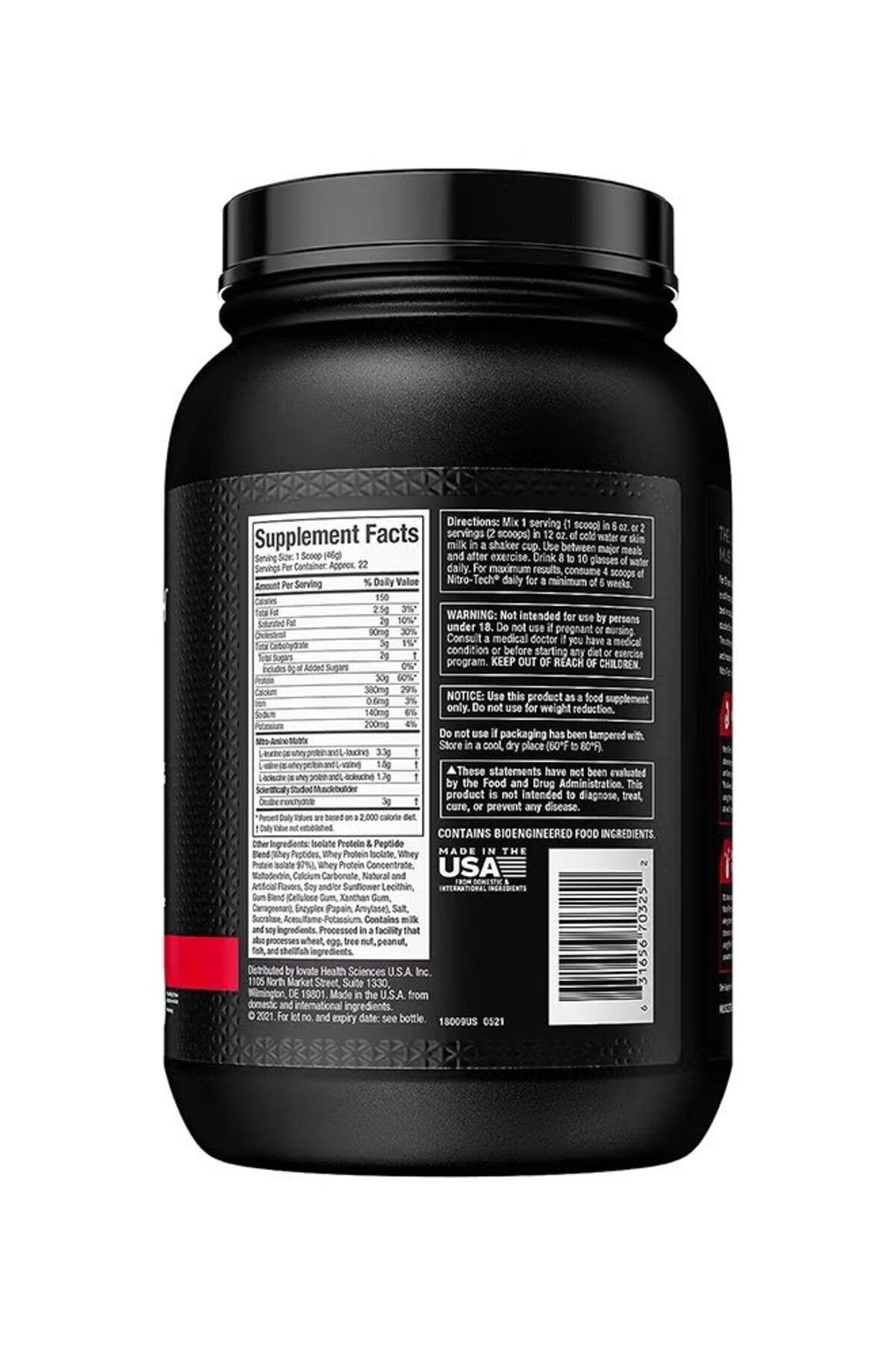 MUSCLETECH-MuscleTech Nitro Tech Performance Series, Vanilla Creme, 2 lbs 2