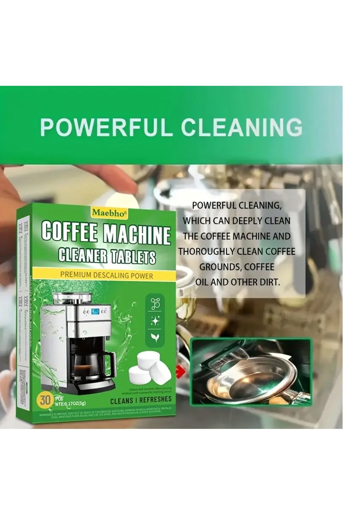 Mae-Coffee&espresso machine cleaning tablets,remove deposits&limescale,the effects of prolonged use 2