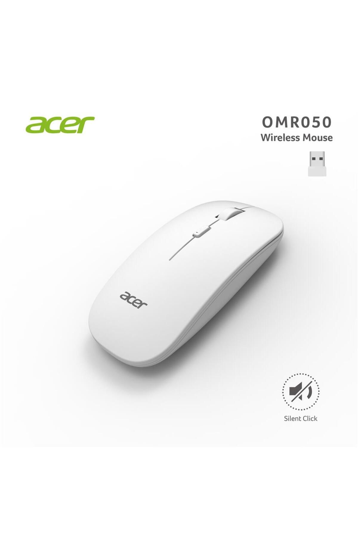 Vobotek Teknoloji Acer Omr050 Beyaz Kablosuz Sessiz Tuşlu Mouse 1000-1200-1600 DPI