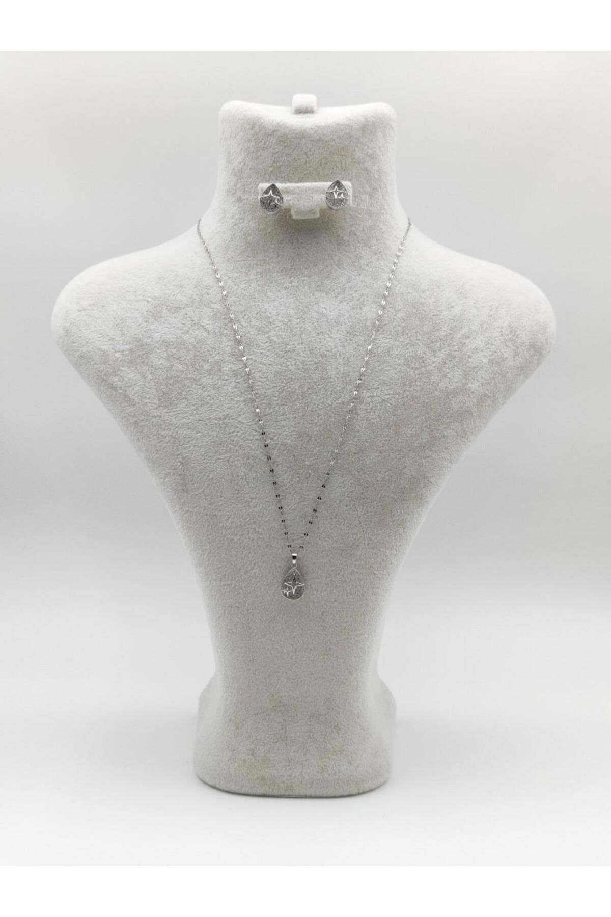 Nsl Jewels 2Lİ SET YILDIZ DETAY ZİRKON TAŞLI SU DAMLASI