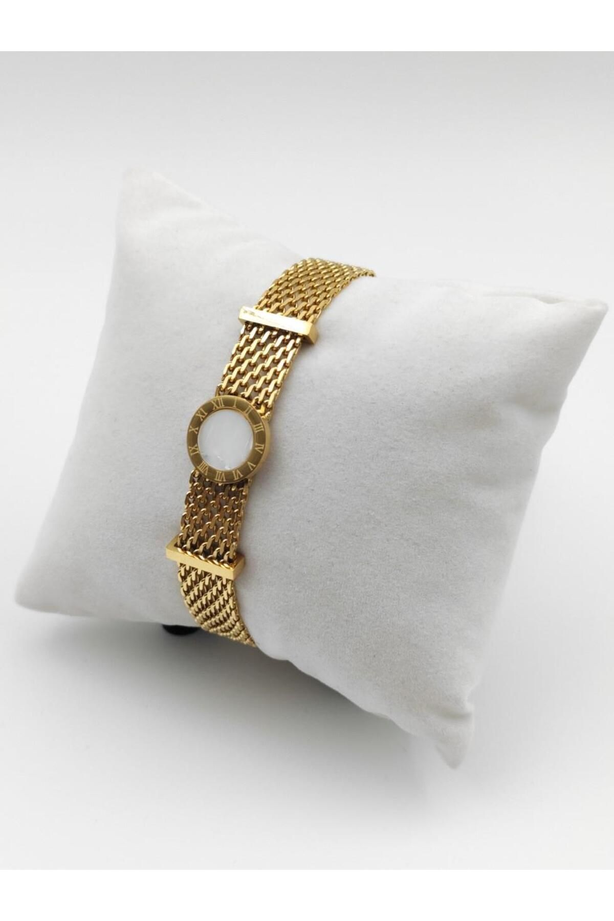 Nsl Jewels SEDEFLİ HASIR BİLEKLİK GOLD