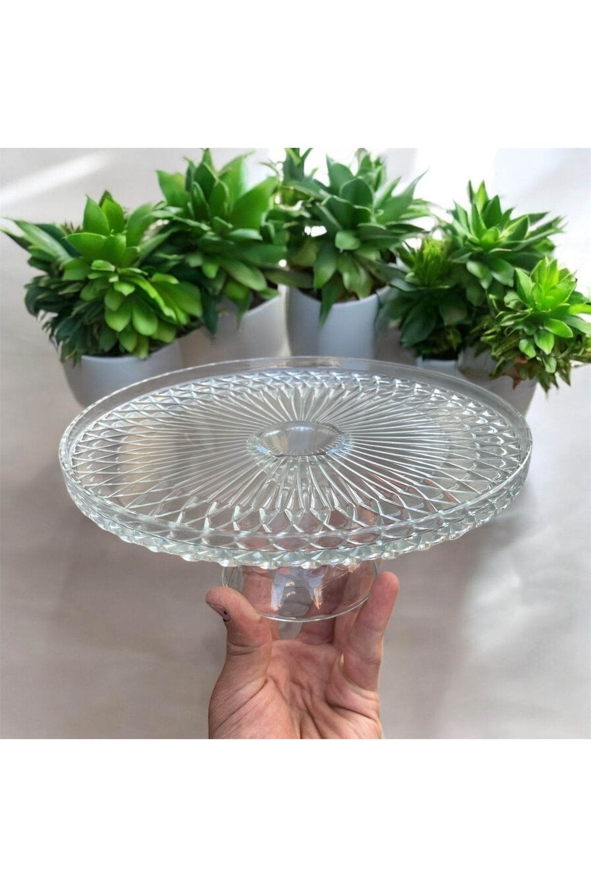 DAFE HOME 26 cm rimeles model ayaklı cam sunumluk