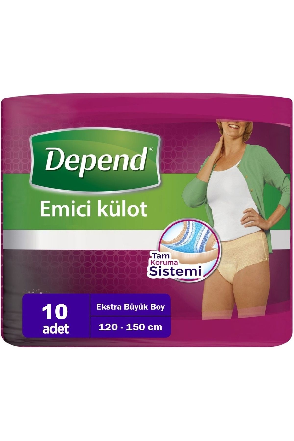 Depend Emici Külot Hasta Bezi XL - Extra Büyük Kadın (10 Adet) Tekli Pk