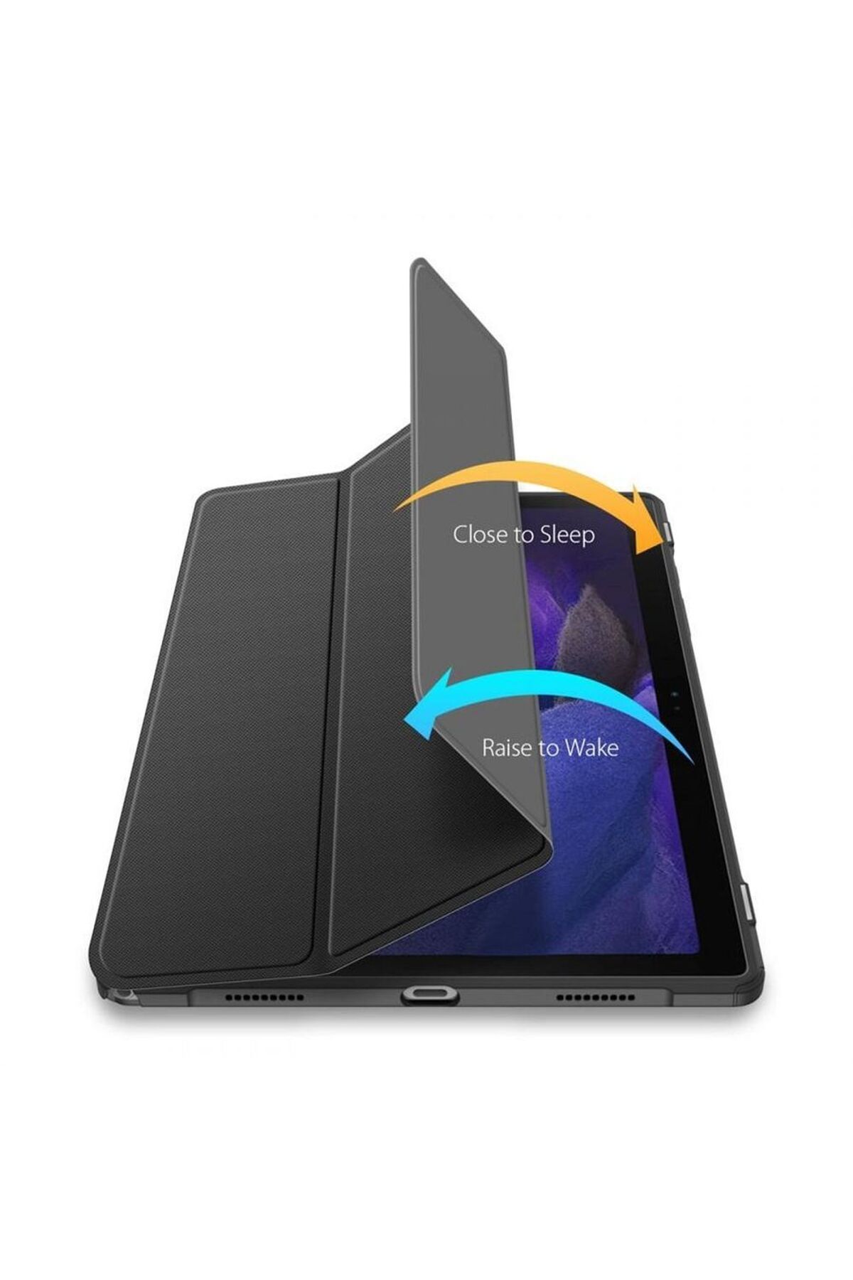 Gtech-G-Tech Toby Dux Ducis Folding Stand Case for Samsung Galaxy Tab S9 Plus, Black 5