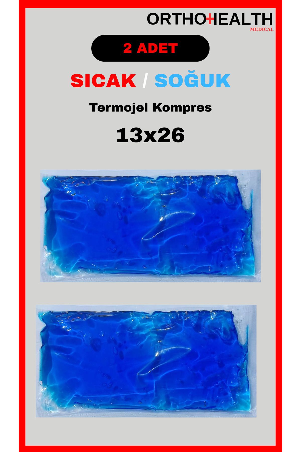 orthohealthmedical Termojel Sıcak Ve Soğuk Kompres Jel Buz Paketi, (2 Adet 13x26cm)