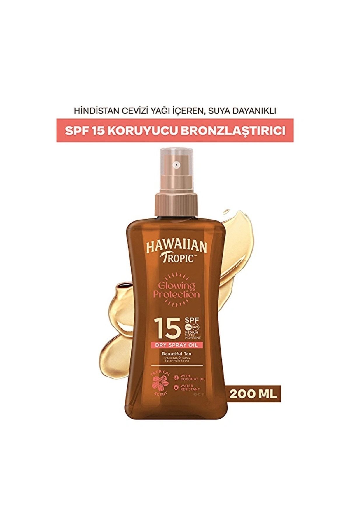 Hawaiian Tropic Güneş Koruyucu & Bronzlaştırıcı Yağ Glowing Protection Dry Spray Oil SPF15 200 ml.