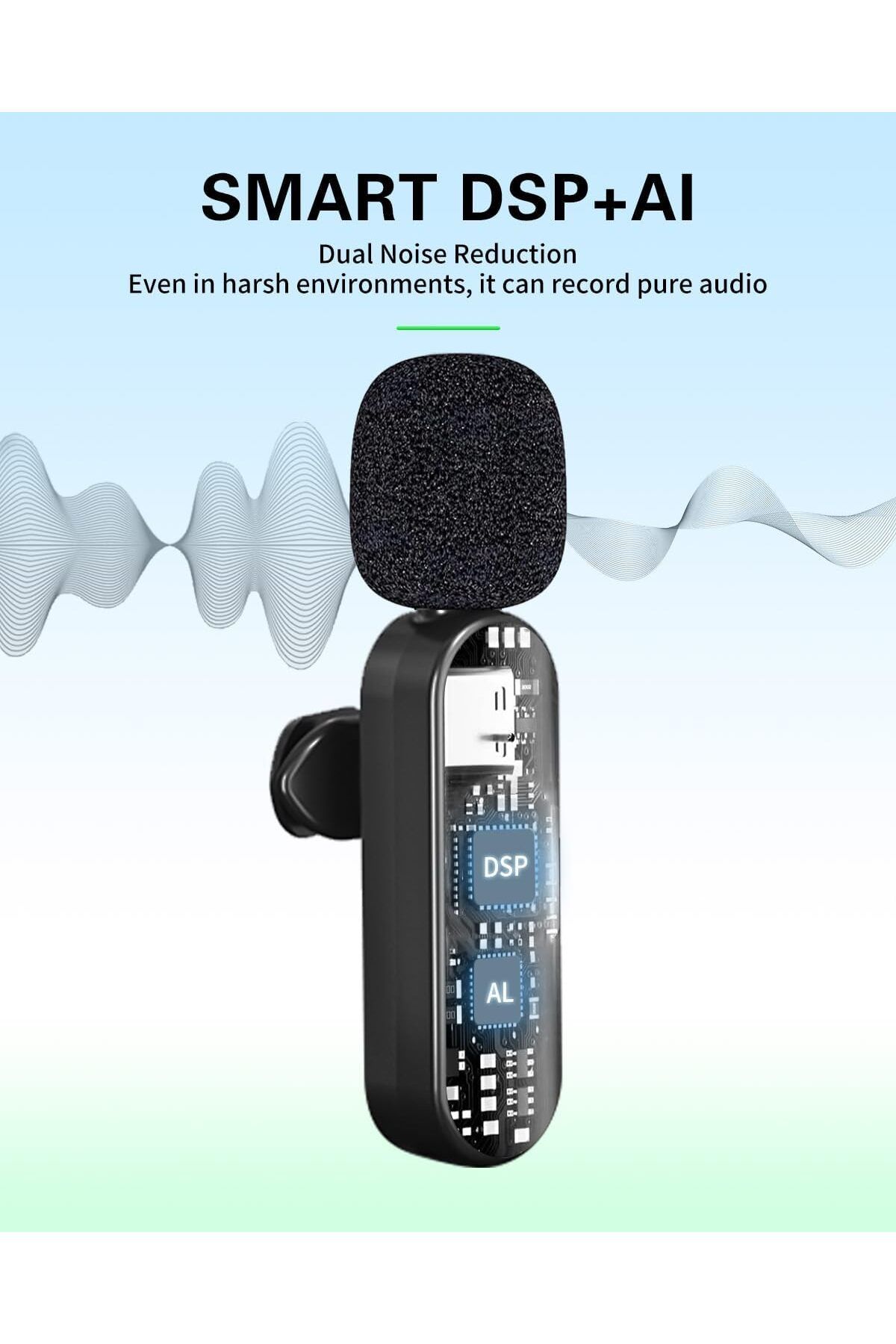 NEXIFY-Mini Microphone for iPhone Android Camera iPad USB-C, 4 in 1 Professional Wireless Lavalier 9