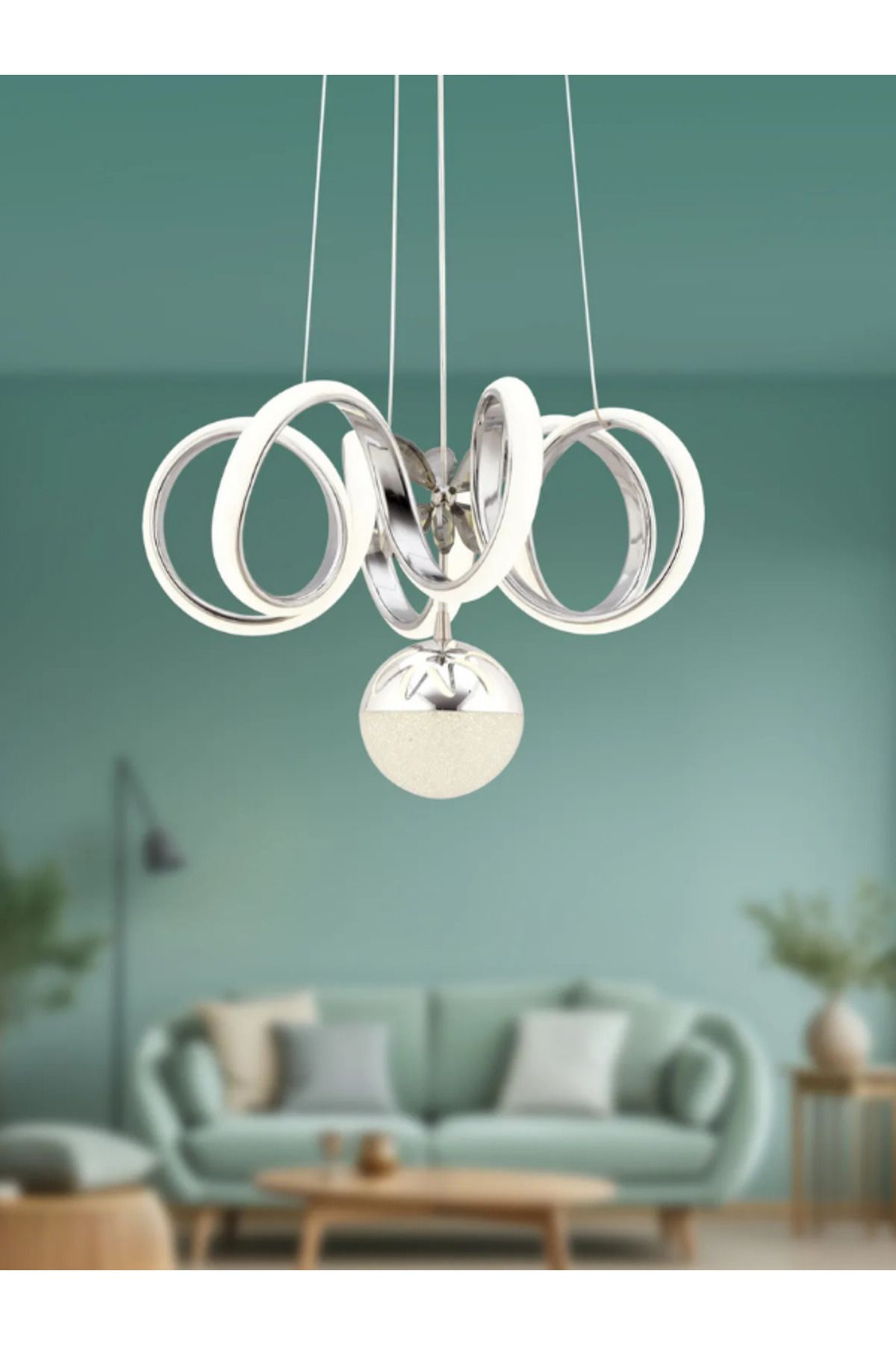 B&F STORE NEW STYLE Venezia Krom Modern Sarkıt Led Avize Beyaz Işık Salon Mutfak Oda Hol Ledli Avize