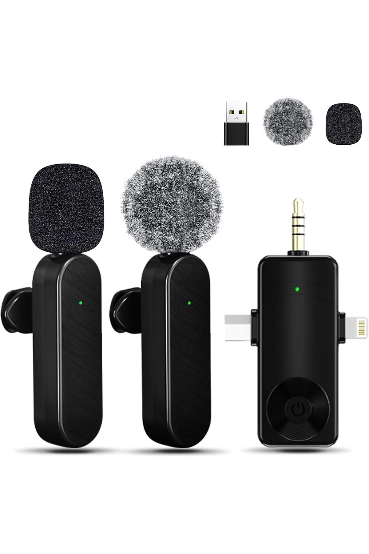 NEXIFY-Mini Microphone for iPhone Android Camera iPad USB-C, 4 in 1 Professional Wireless Lavalier 1