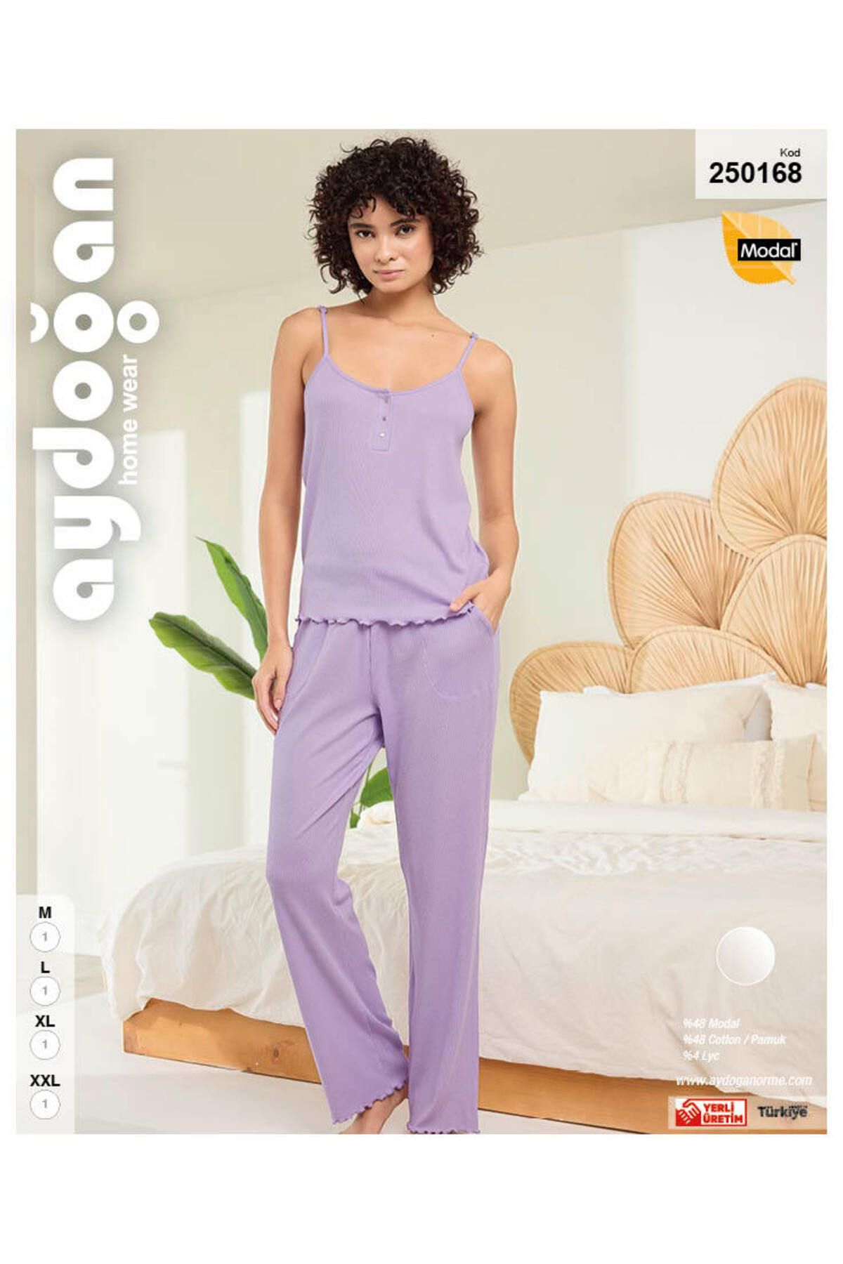 Aydoğan Kadın Askılı Kaşkorse Lila Pijama Takım 250168