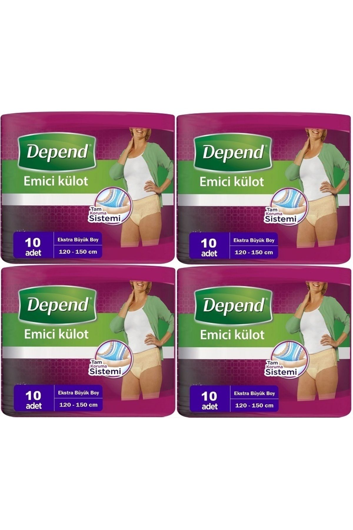 Depend Emici Külot Hasta Bezi XL - Extra Büyük Kadın 40 Adet (4PK*10)