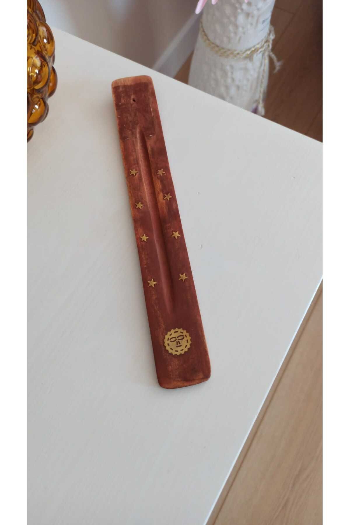 Hureggo vintage ahşap yaldızlı tütsü kayığı & 26 cm