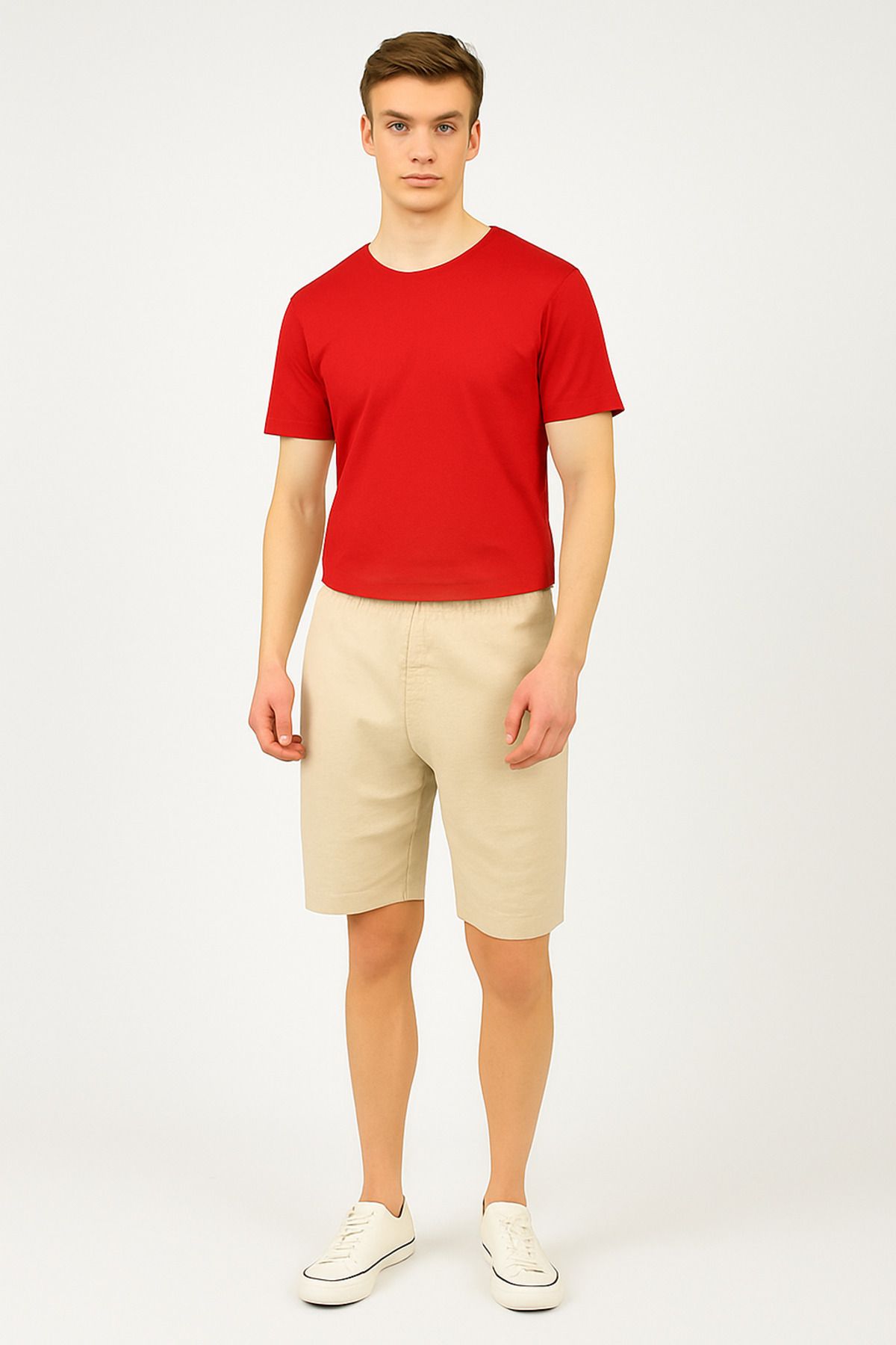 FATELLA Erkek Düz T-Shirt – Orta Kumaş, Comfort Fit, Günlük Giyime Uygun