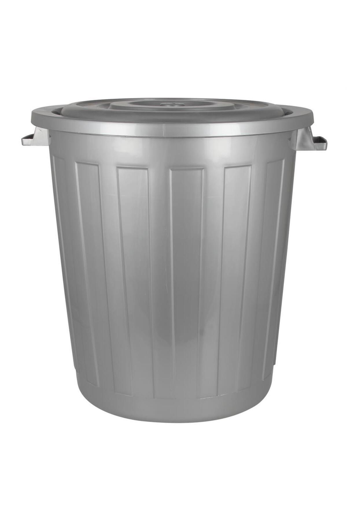 Bora Plastik BO256 No: 6 Çöp Kovası Plastik Kapaklı 73 L - Gri