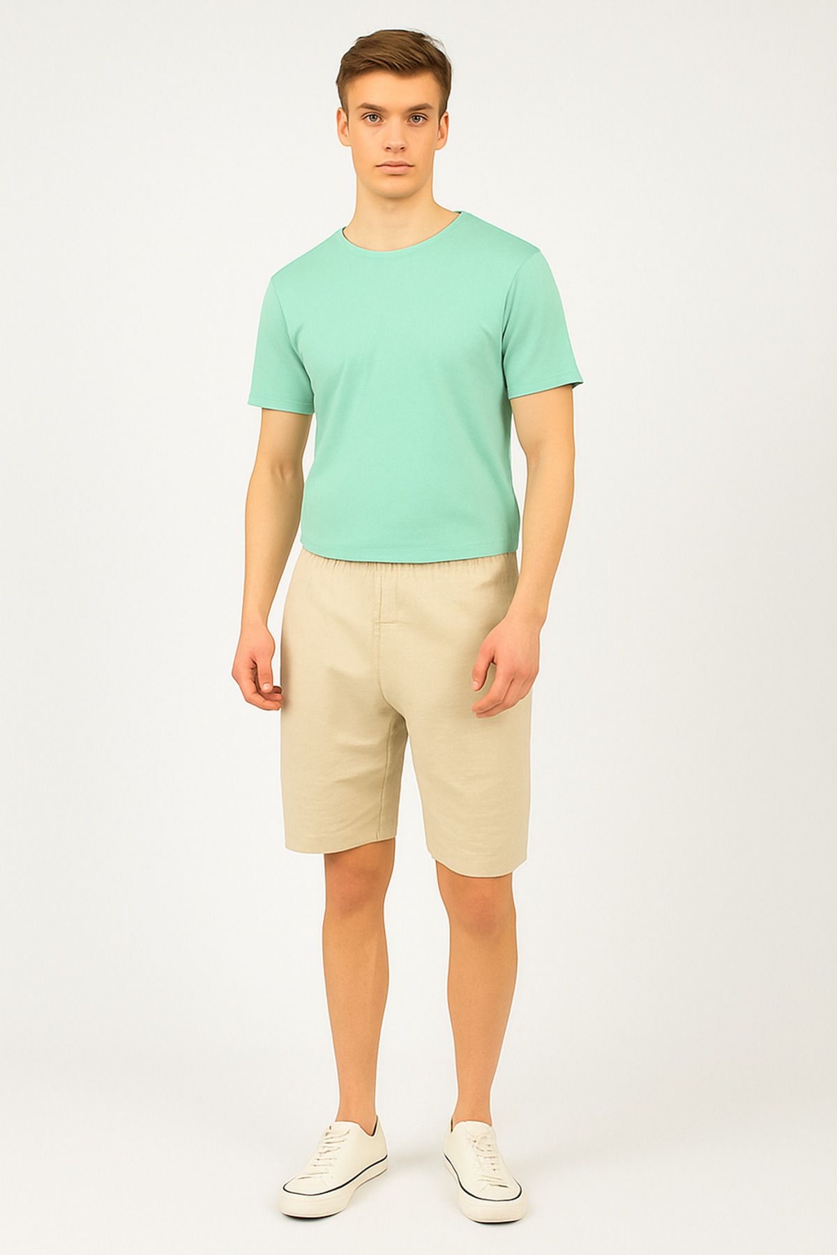 nacar çarşı Erkek Düz T-Shirt – Orta Kumaş, Comfort Fit, Günlük Giyime Uygun