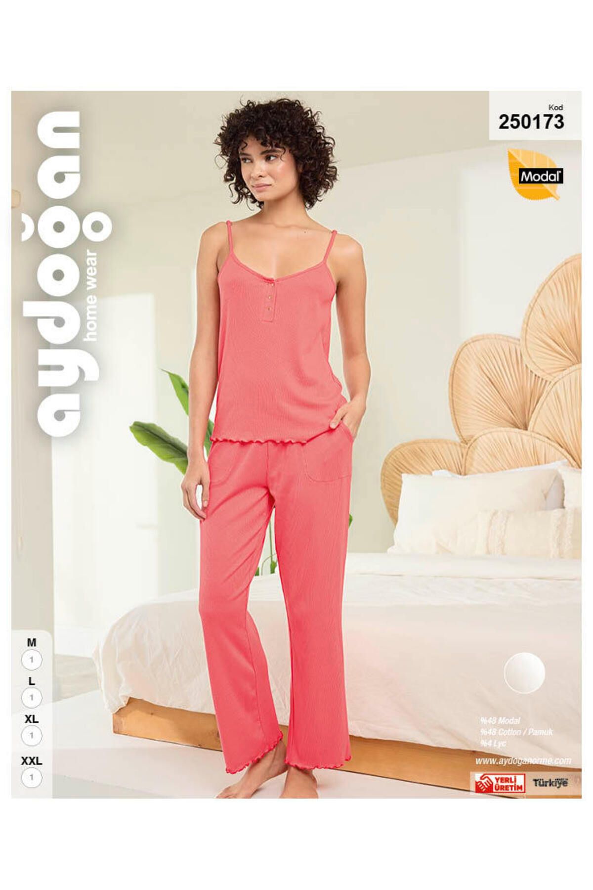 Aydoğan Kadın Askılı Kaşkorse Pijama Takım 250173