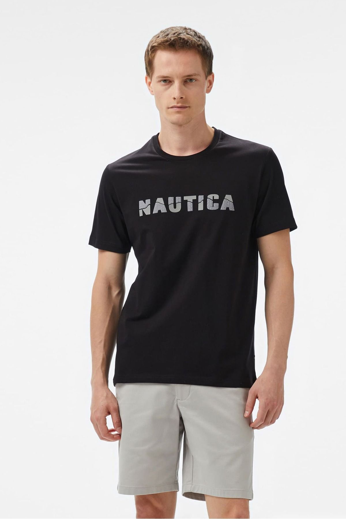 Nautica Erkek Regular Fit Baskılı T-Shirt - Siyah