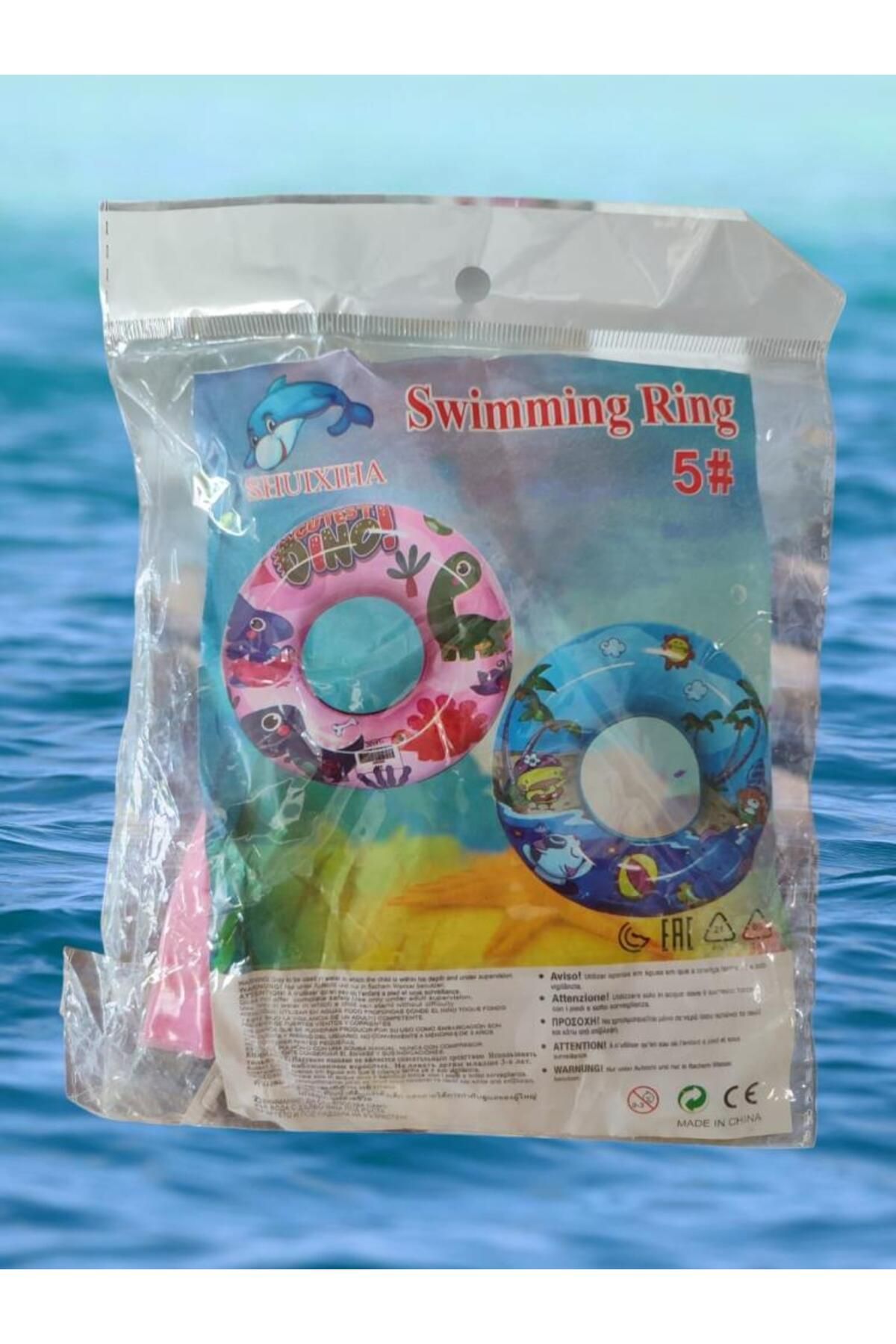 buradanaldım Pembe Desenli 40 cm Şişme Deniz Simiti, Havuz Can Simiti 0-3 Yaş
