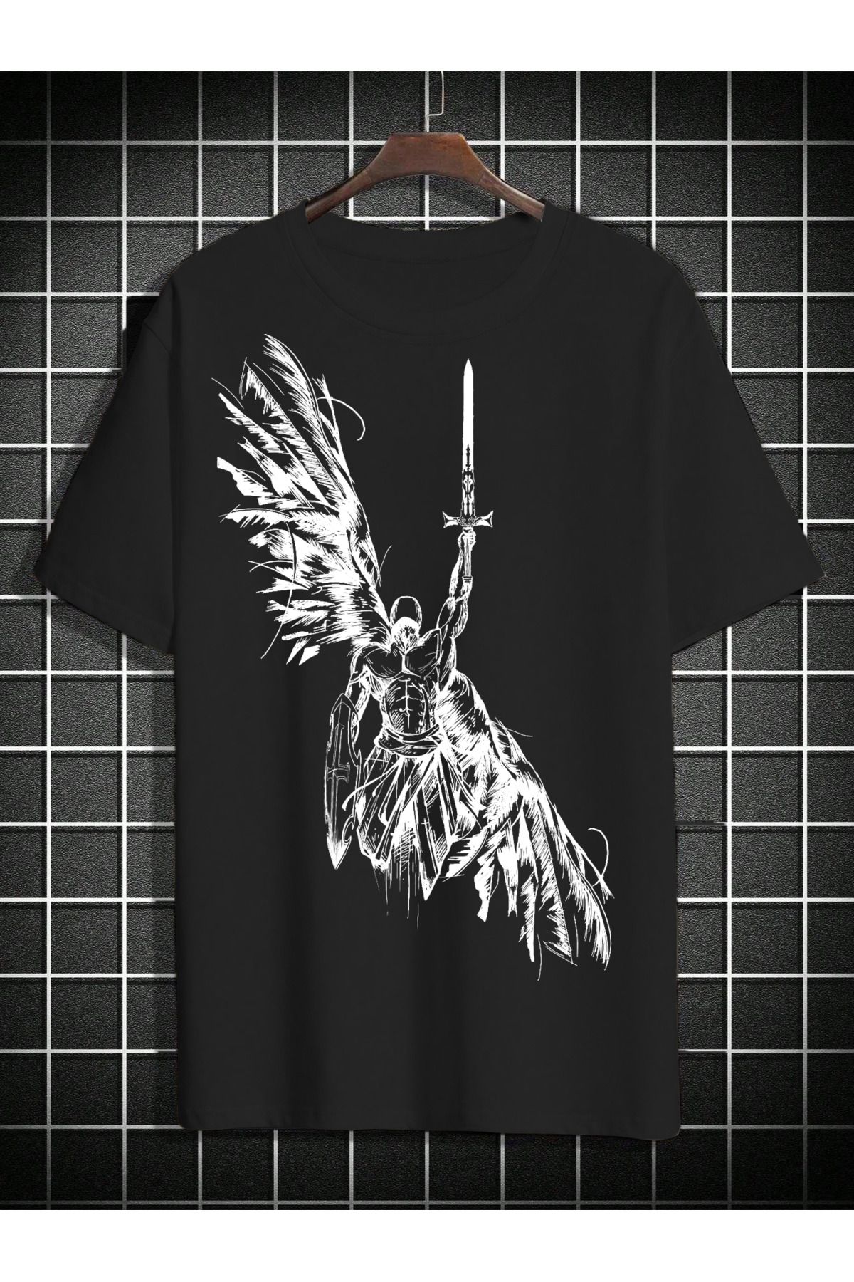 Velostra Unisex Melek baskılı Oversize T-shirt