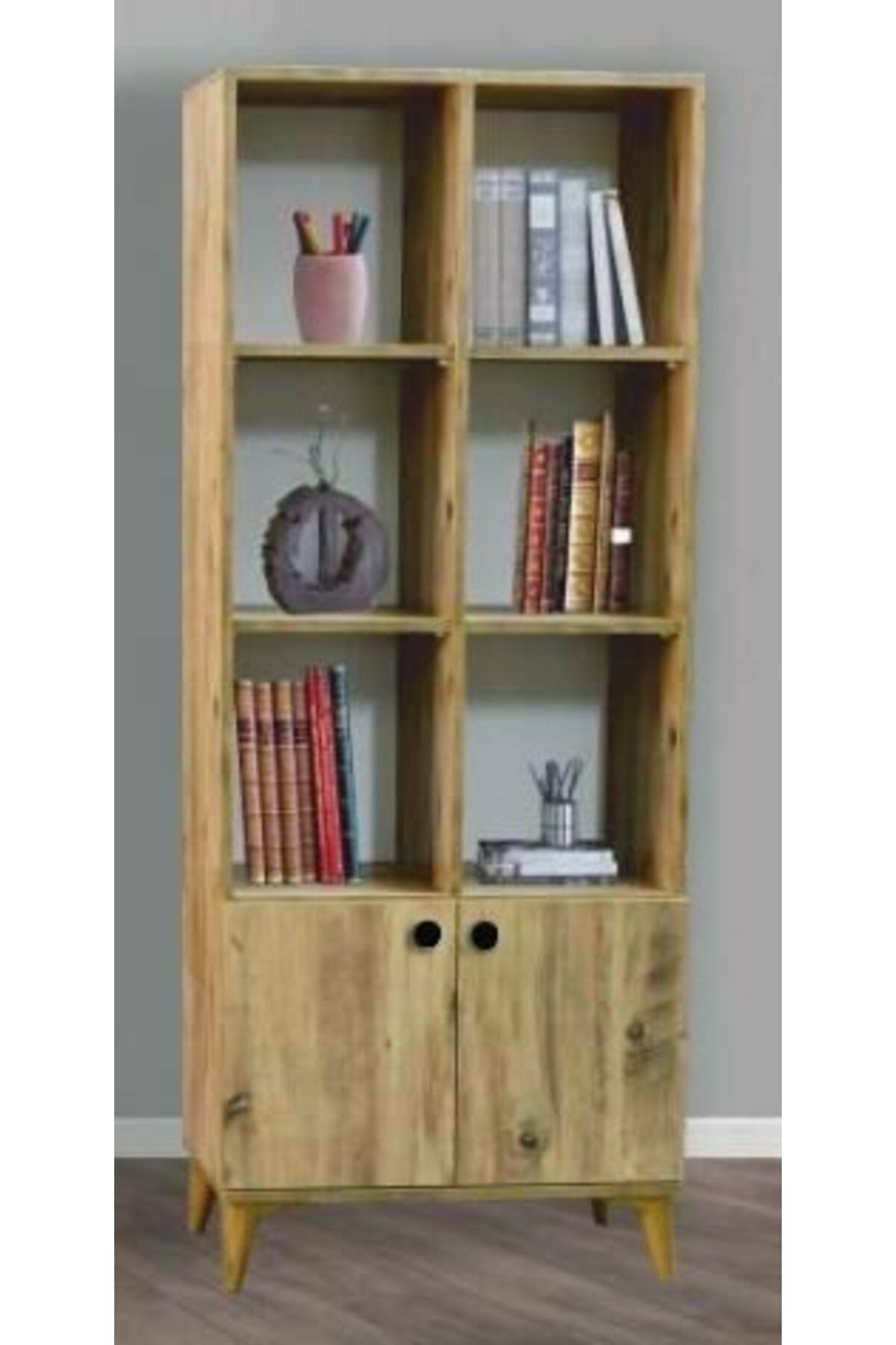 Yuvaset Home 2 Kapılı Çam Kitaplık