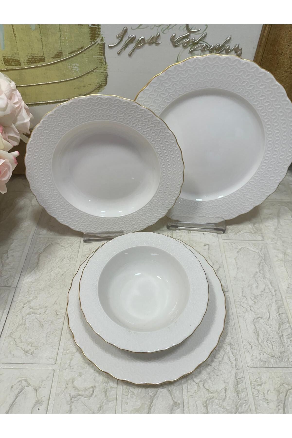 aky home style Bone Ecem 24 Parça Yemek Takımı