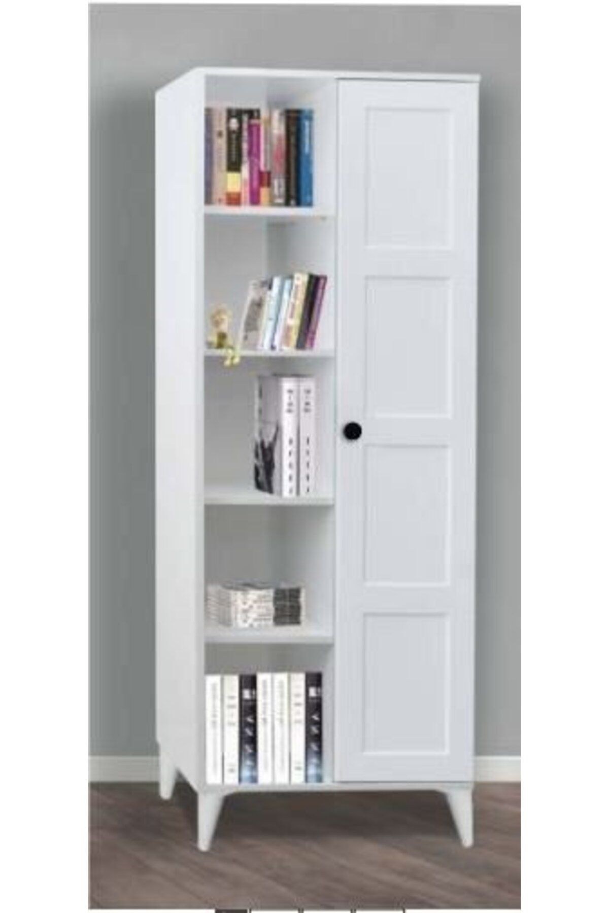 Yuvaset Home Tek Kapılı Beyaz Kare Kitaplık