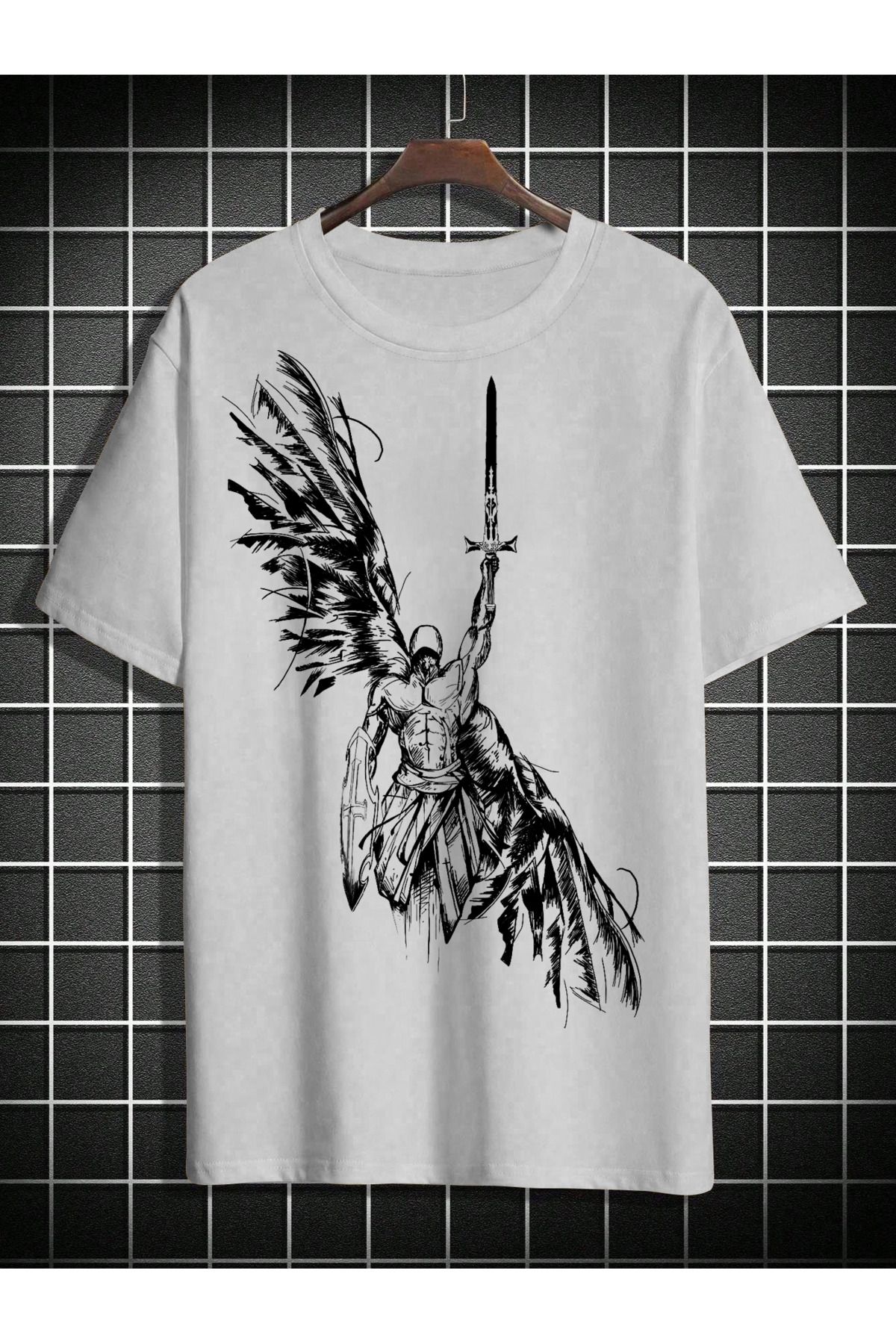 Velostra Unisex Melek baskılı Oversize T-shirt