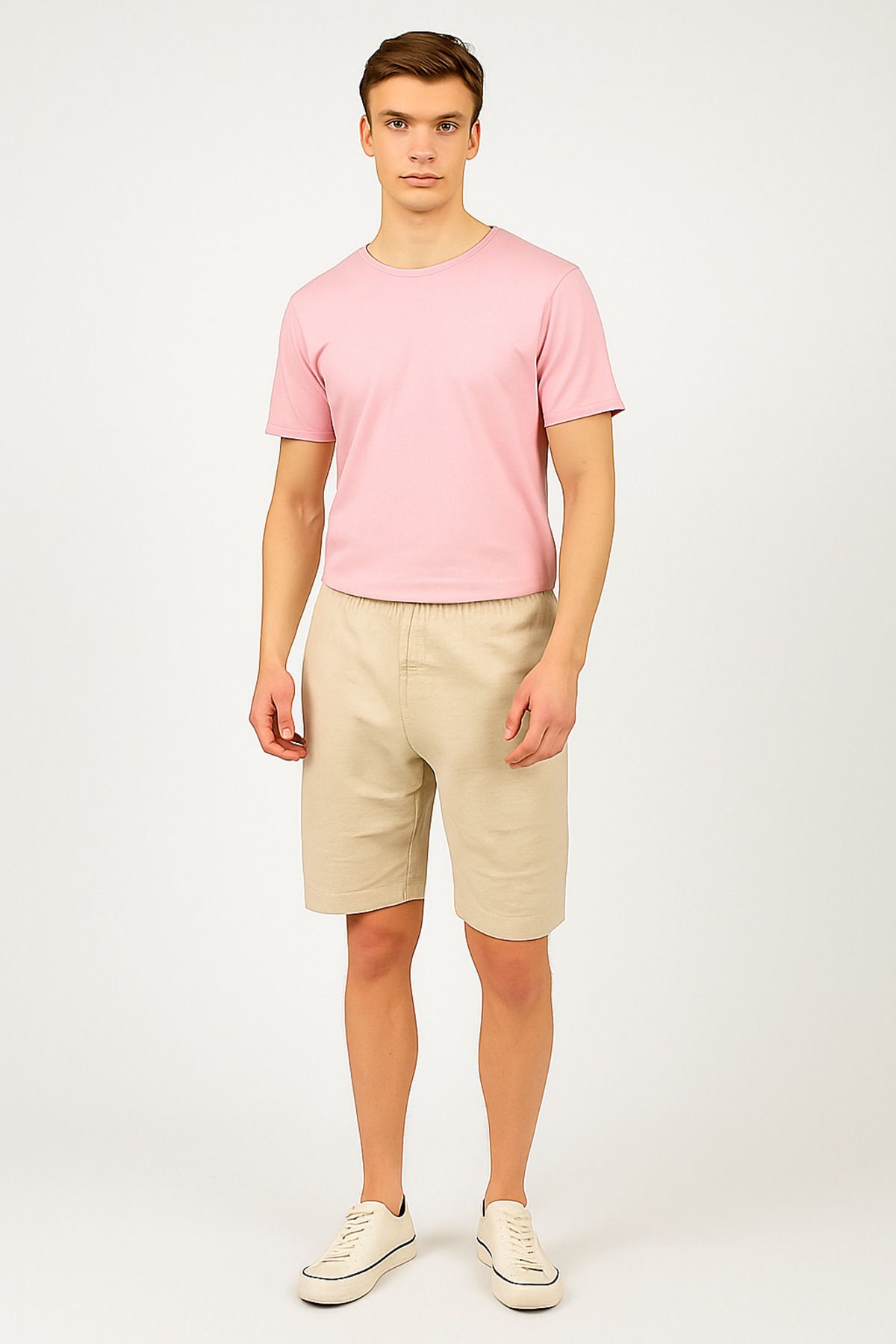 FATELLA Erkek Düz T-Shirt – Orta Kumaş, Günlük Giyime Uygun, Comfort Fit
