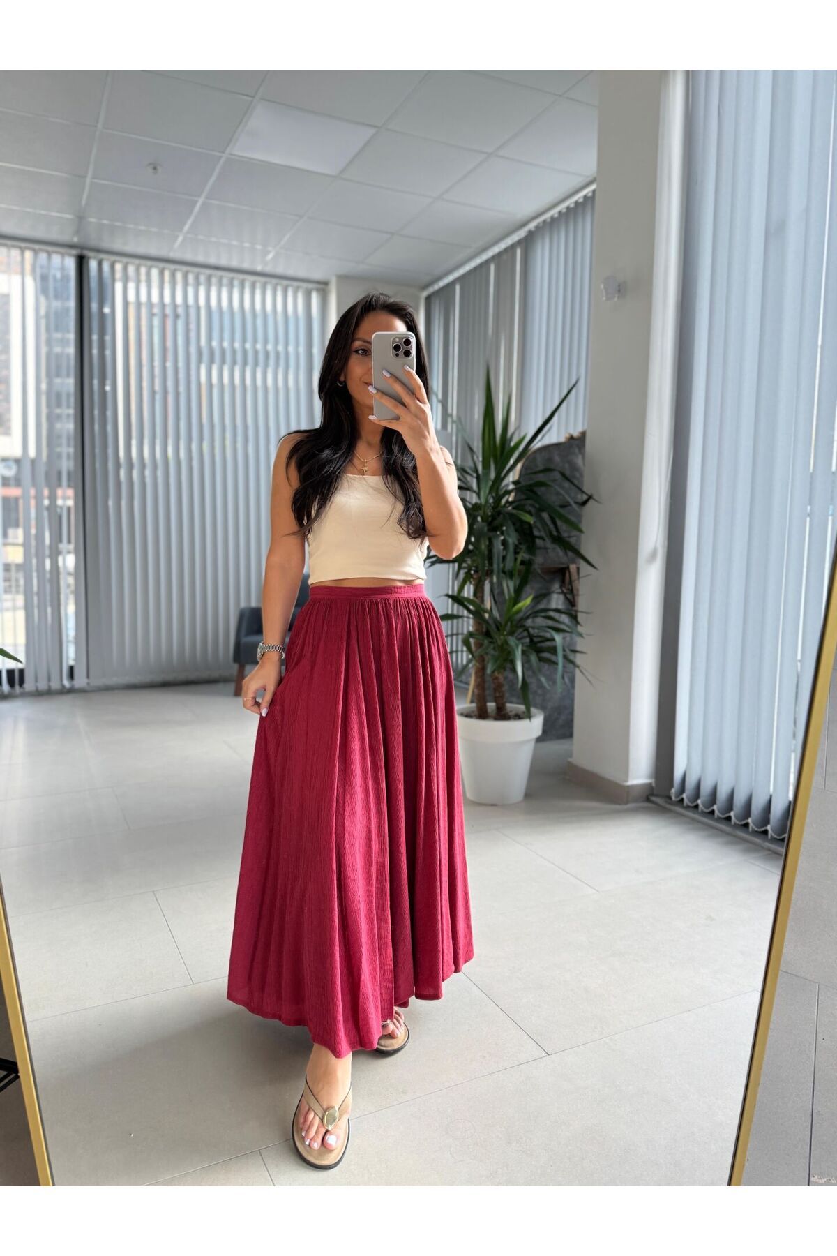 caddstore Fw 0393 Krinkıl Bordo Etek