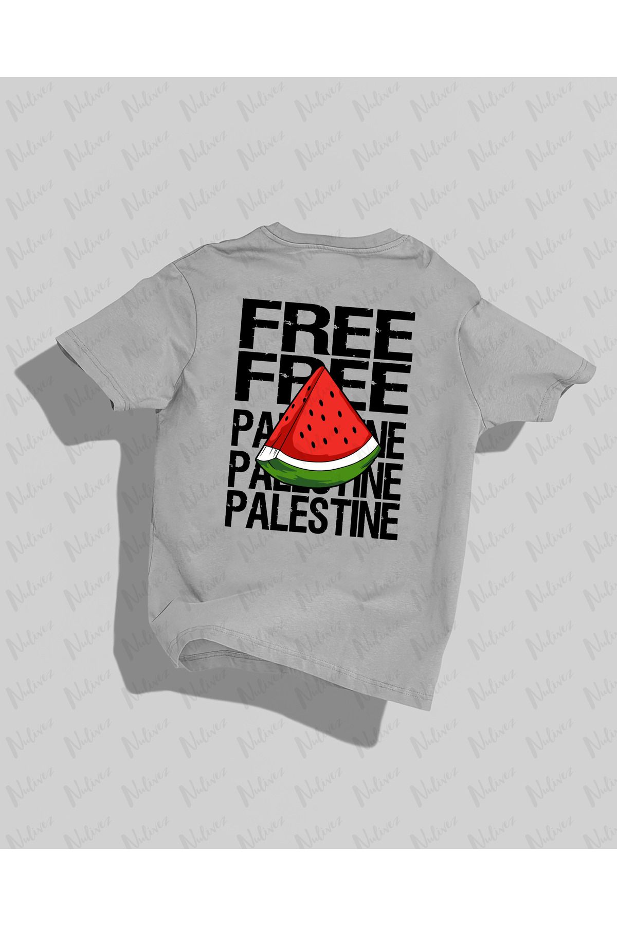 Nulivez Free Palestine Sırt Baskılı Yüksek Kalite Kompakt Unisex Oversize T-Shirt