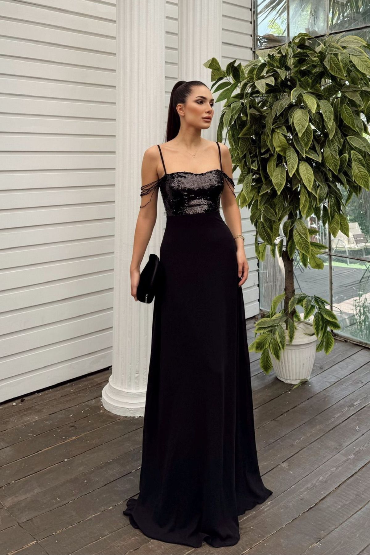 Sindimoda Nea Payetli Kol Saçaklı Abiye 24758