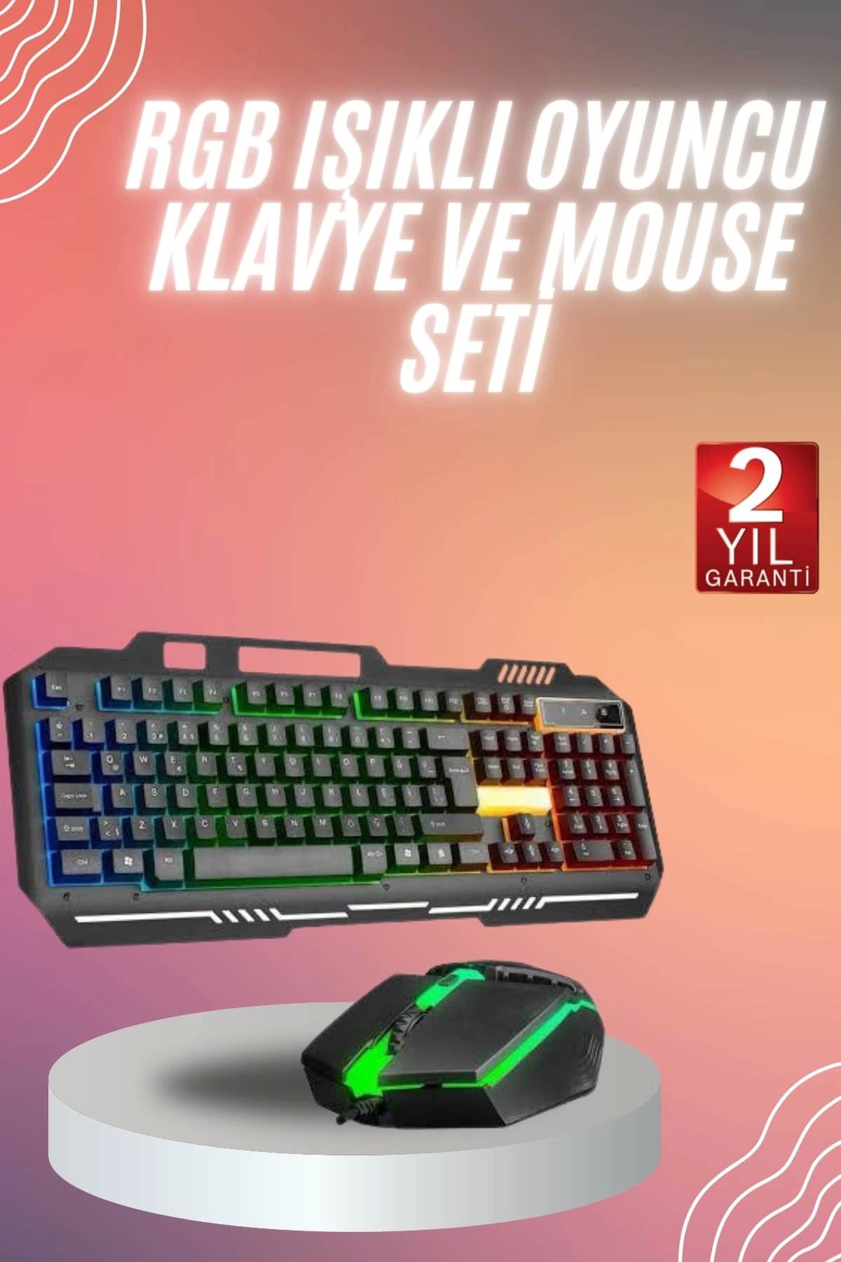 feifei Rgb Işıklı Gaming Oyuncu Klavye Q Klavye Mouse Hediyeli