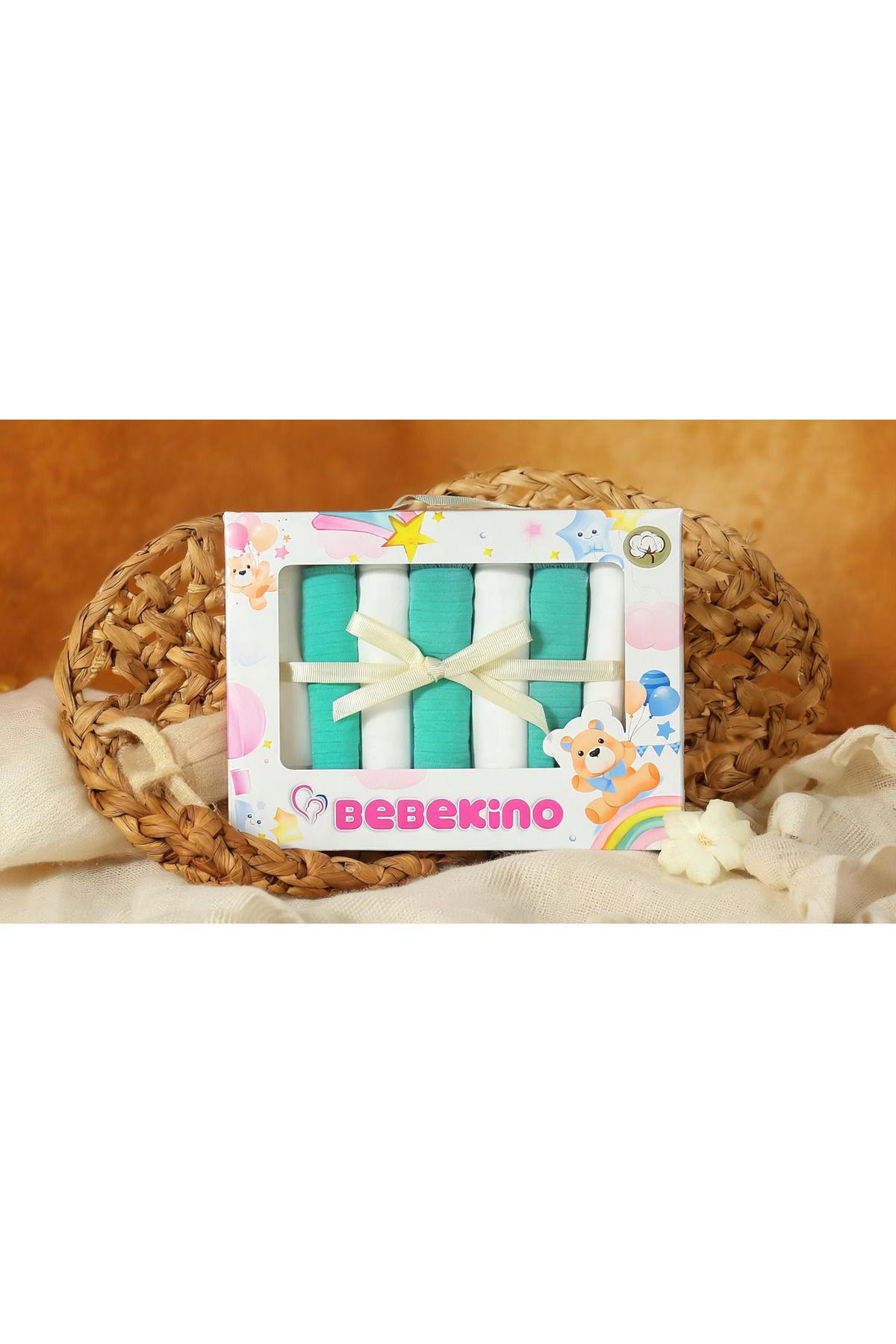 Bebekino Bebek Penye Ağız Mendili 7'li Kutulu Hediyelik