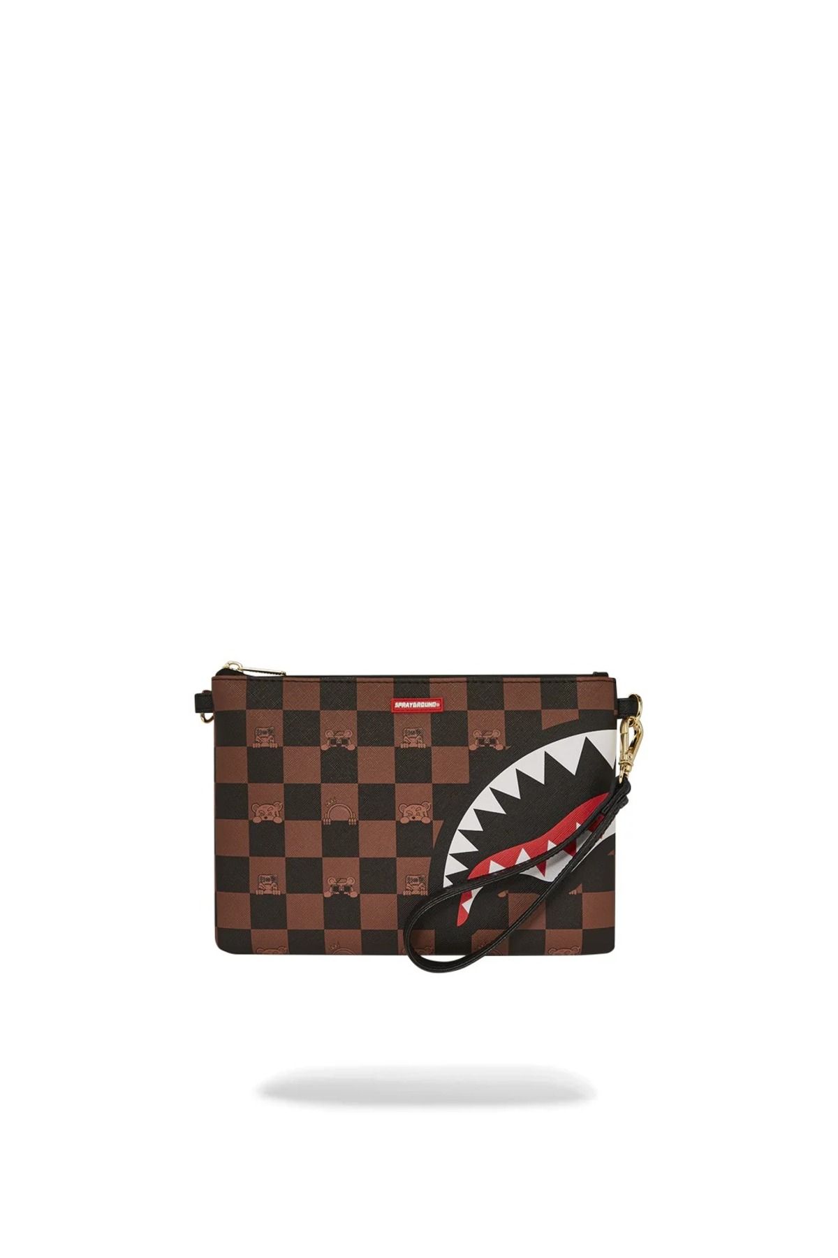 Sprayground Peeking Character Check Pouchette, Kompakt Makyaj ve Aksesuar Çantası, 100% PVC