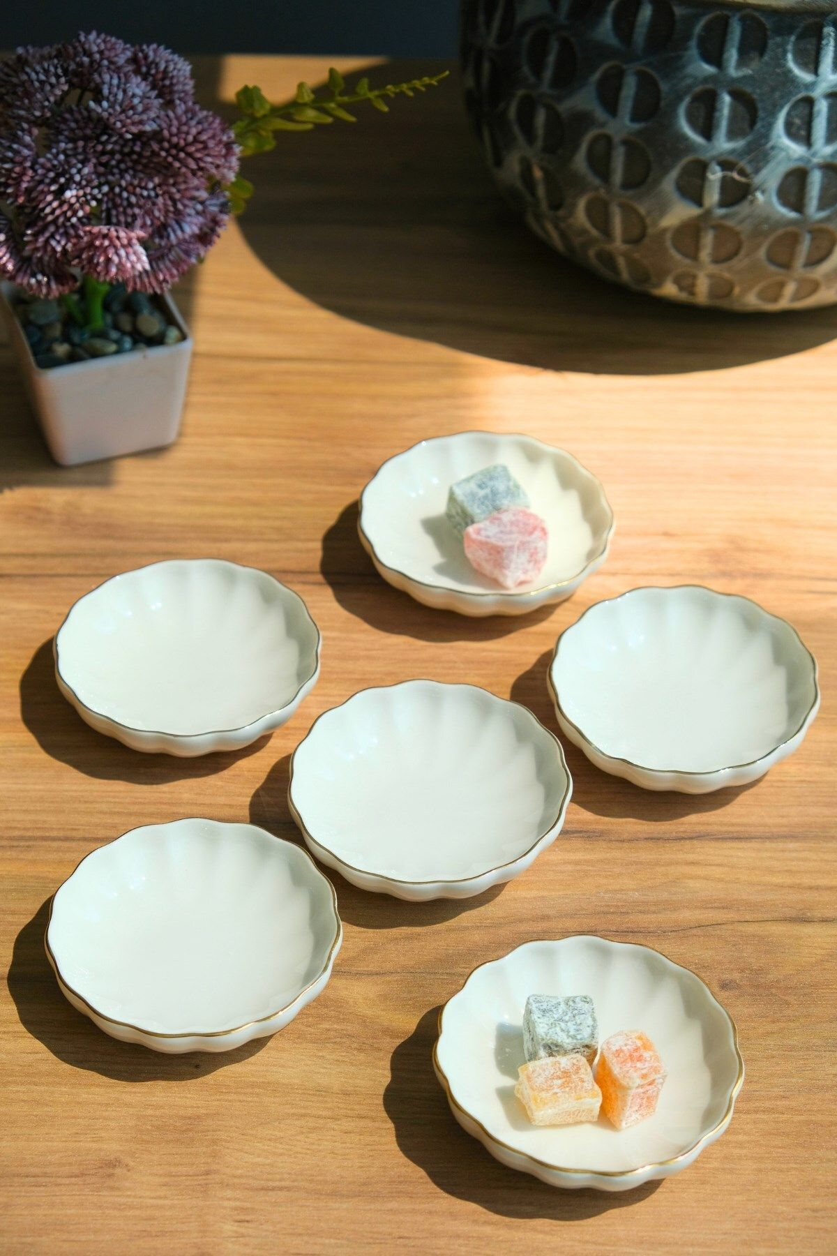 Kütahya Porselen Bone Luz Kase Altın File 6 Parça 8cm BNLZF08KSS220