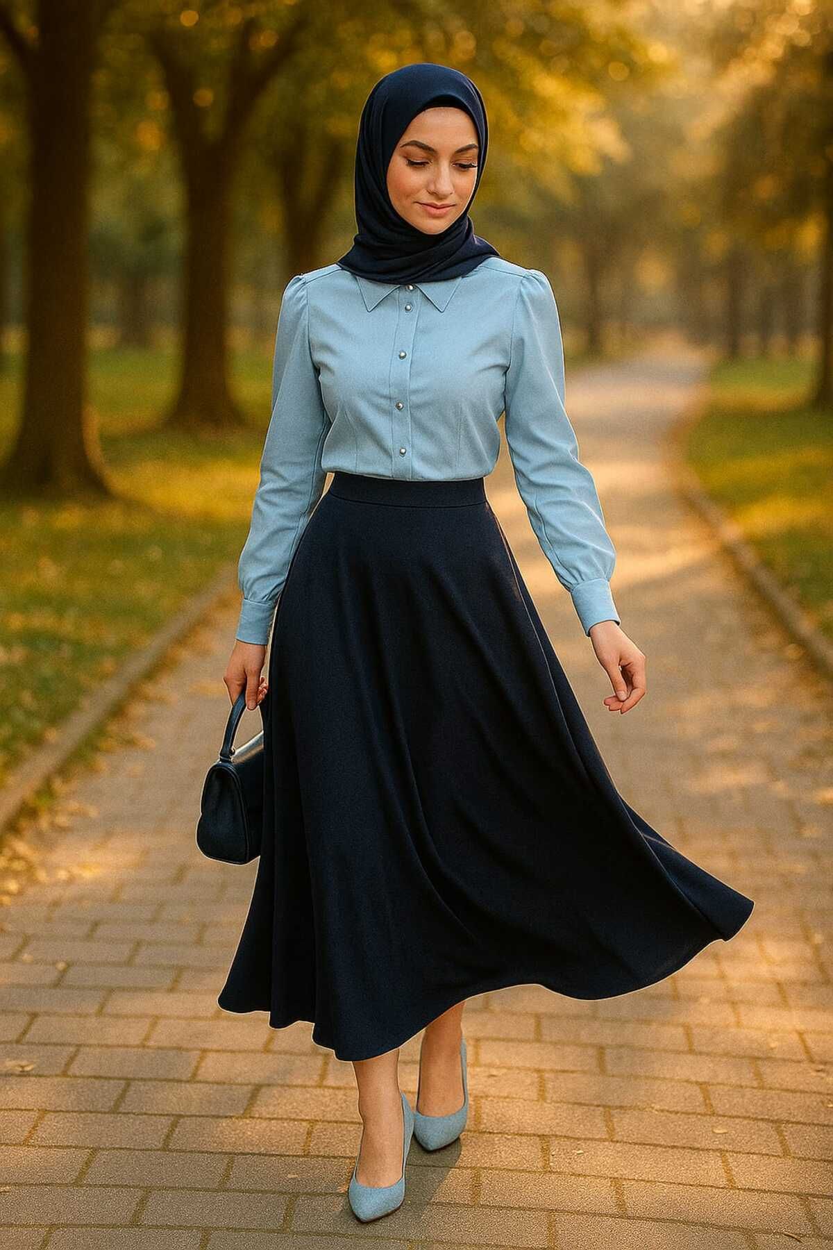 B&C AYAZ BUTİK tesettür krep etek