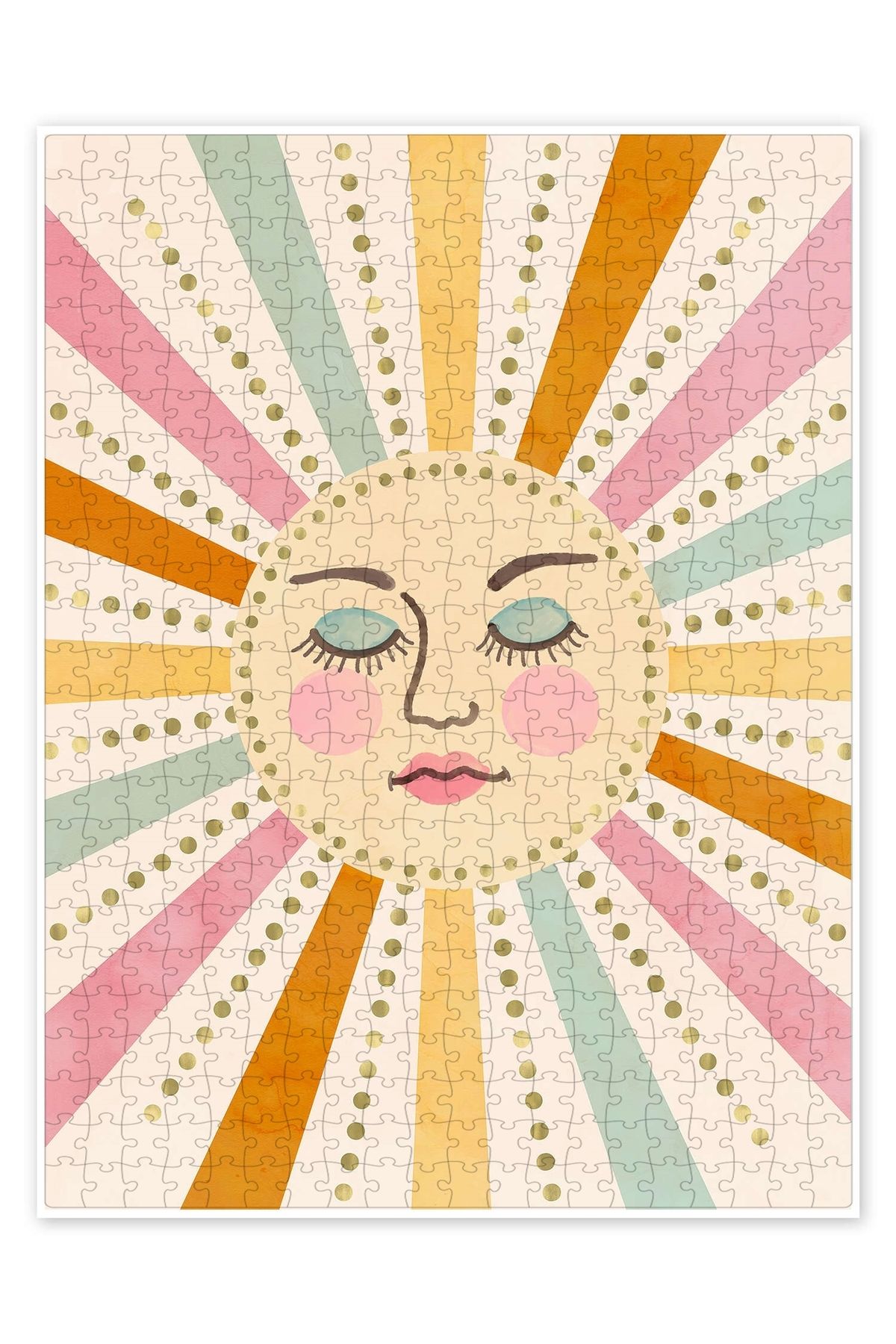 Jeronkarji Vintage Güneş 500 Parça Puzzle Yapboz Çocuklar için Neşeli Hayvan Temalı