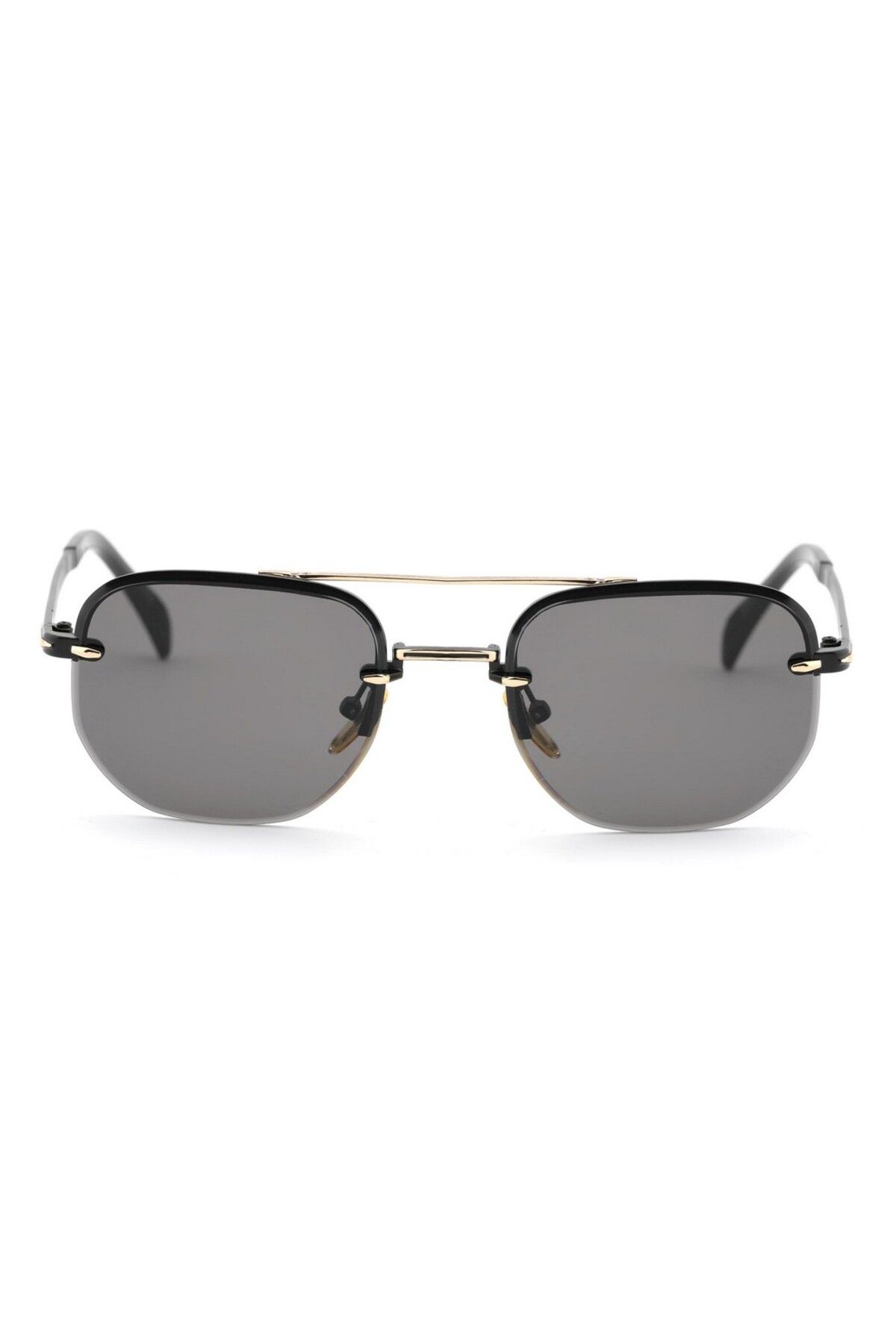 Markasepeti Vintage Tarz Dikdörtgen Unisex Güneş Gözlüğü (Siyah)