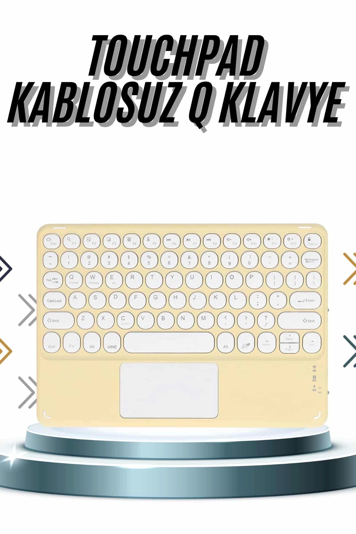 feifei Android Ve İos Uyumlu Bluetooth Klavye Touchpad Slim Kablosuz Wifi Q Klavye