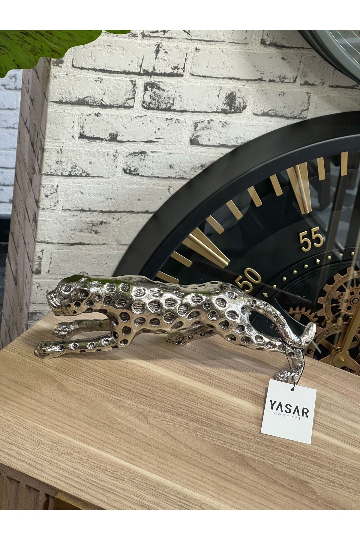 YSR CONCEPT Jaguar Dekoratif Metal Obje Gümüş