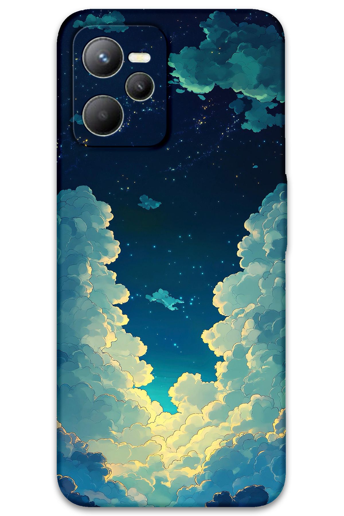 Gramaphone Realme C35 Uyumlu Uzay Desenli Telefon Kılıfı + Ekran Koruyucu - 5868