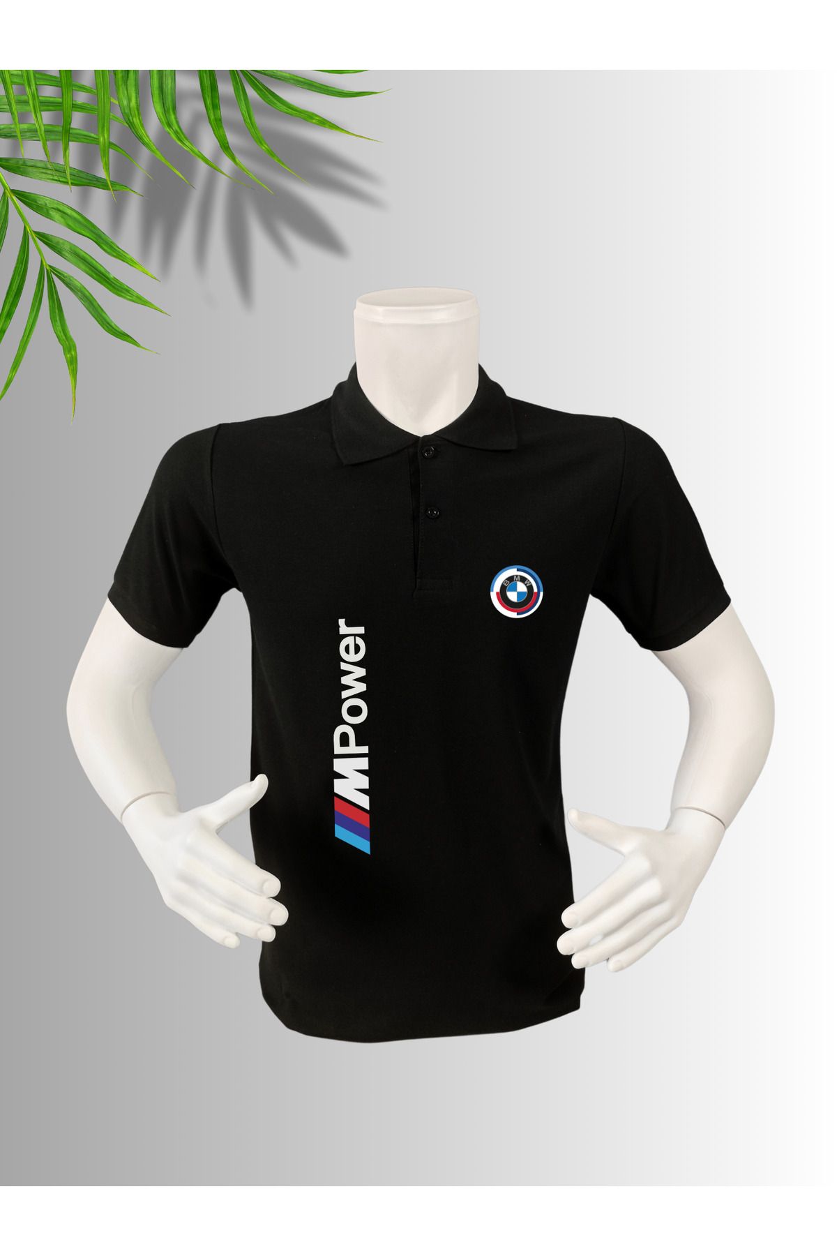 FROOY Bmw M Power Baskılı Polo Yaka Pamuklu T-Shirt