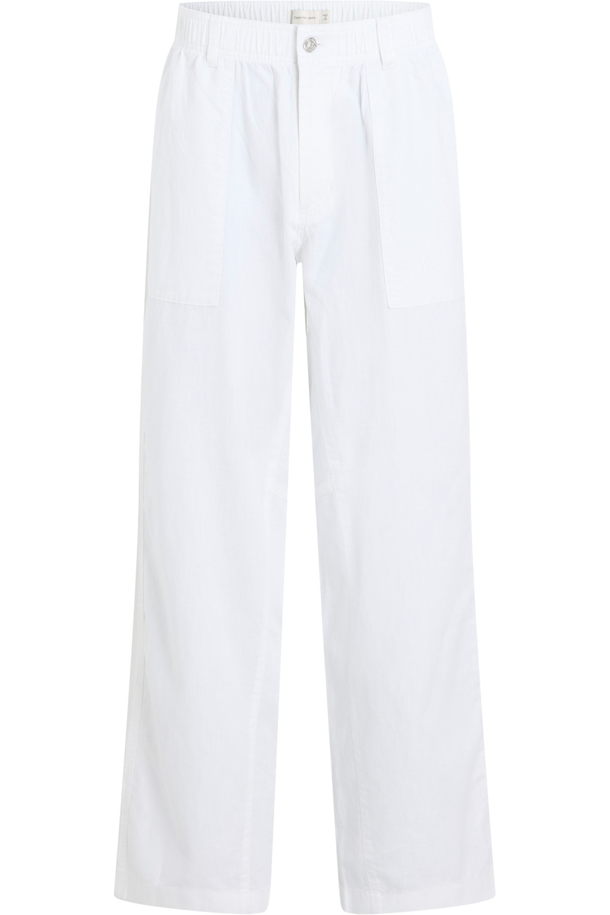 Calvin Klein-Calvin Klein Men Bright White Straight Fit Linen Pants 1