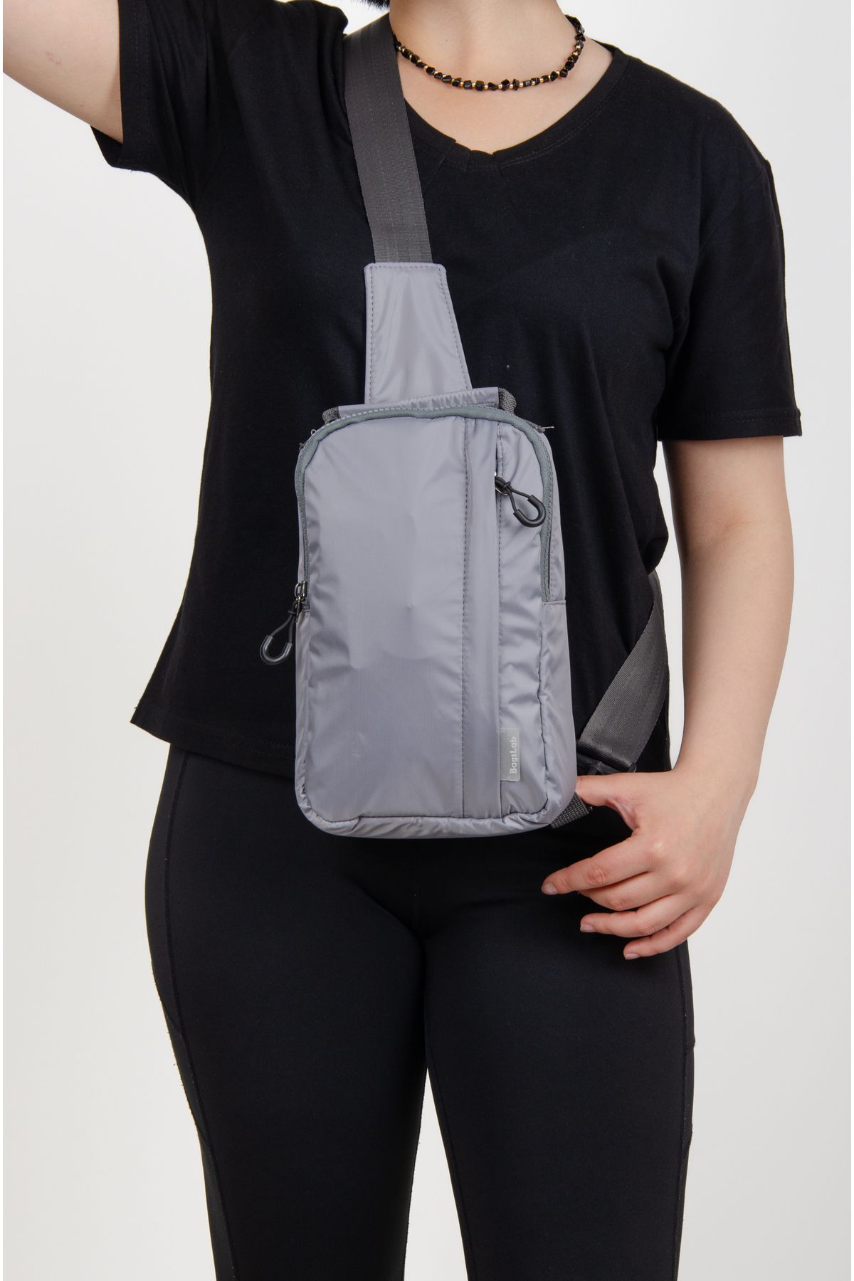 KAFF Gri Suya Dayanıklı Kumaş Unisex Bodybag Çapraz Omuz Çantası -1055
