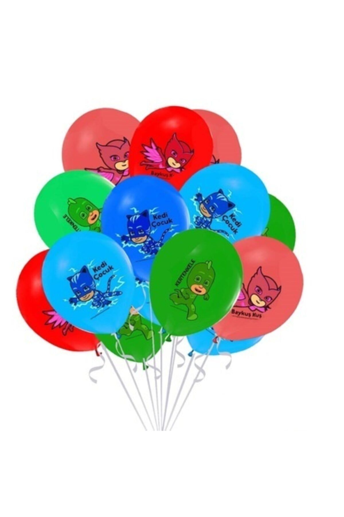 Zanzibar Pijamaskeliler (pj Masks) Baskılı Balon 10 Adet lisanslı