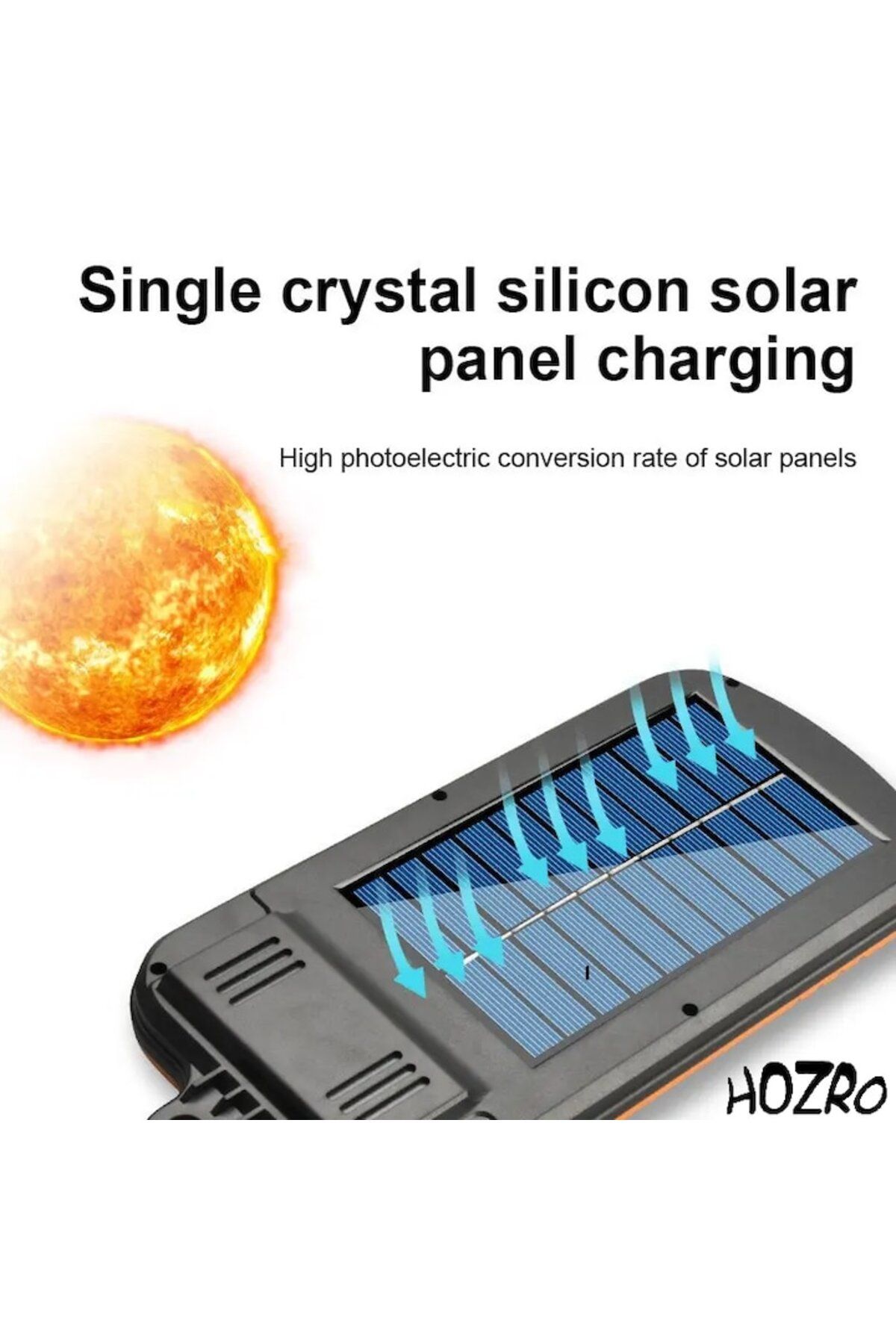 HOZRO-Lampă solară HOZRO, LED ZB150A, carcasă albastră cu senzor de mișcare 3